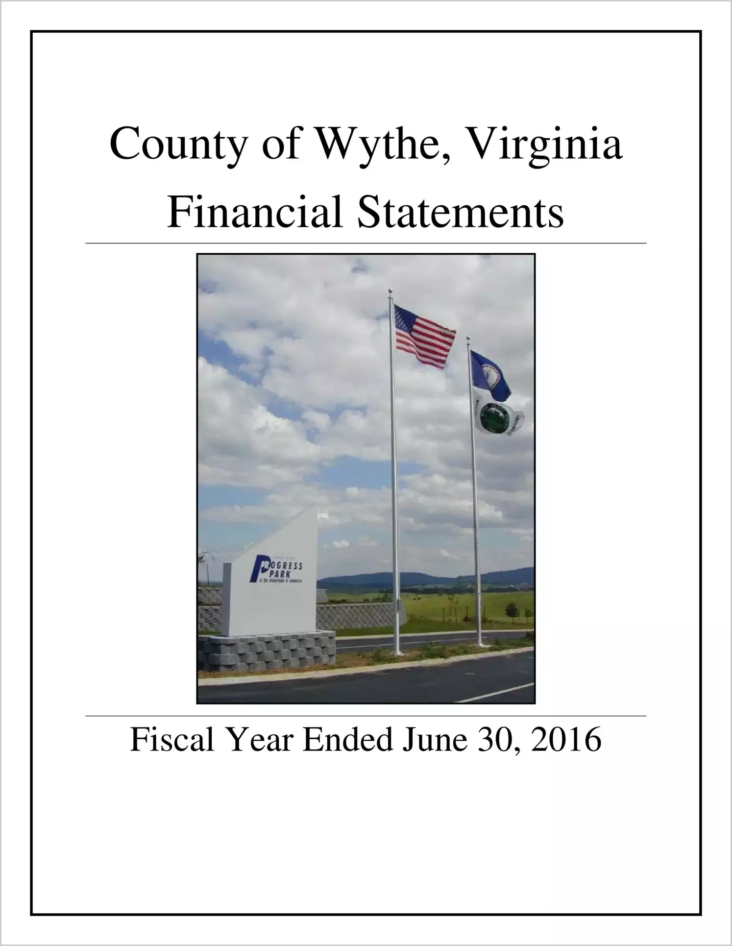 2016 Annual Financial Report for County of Wythe
