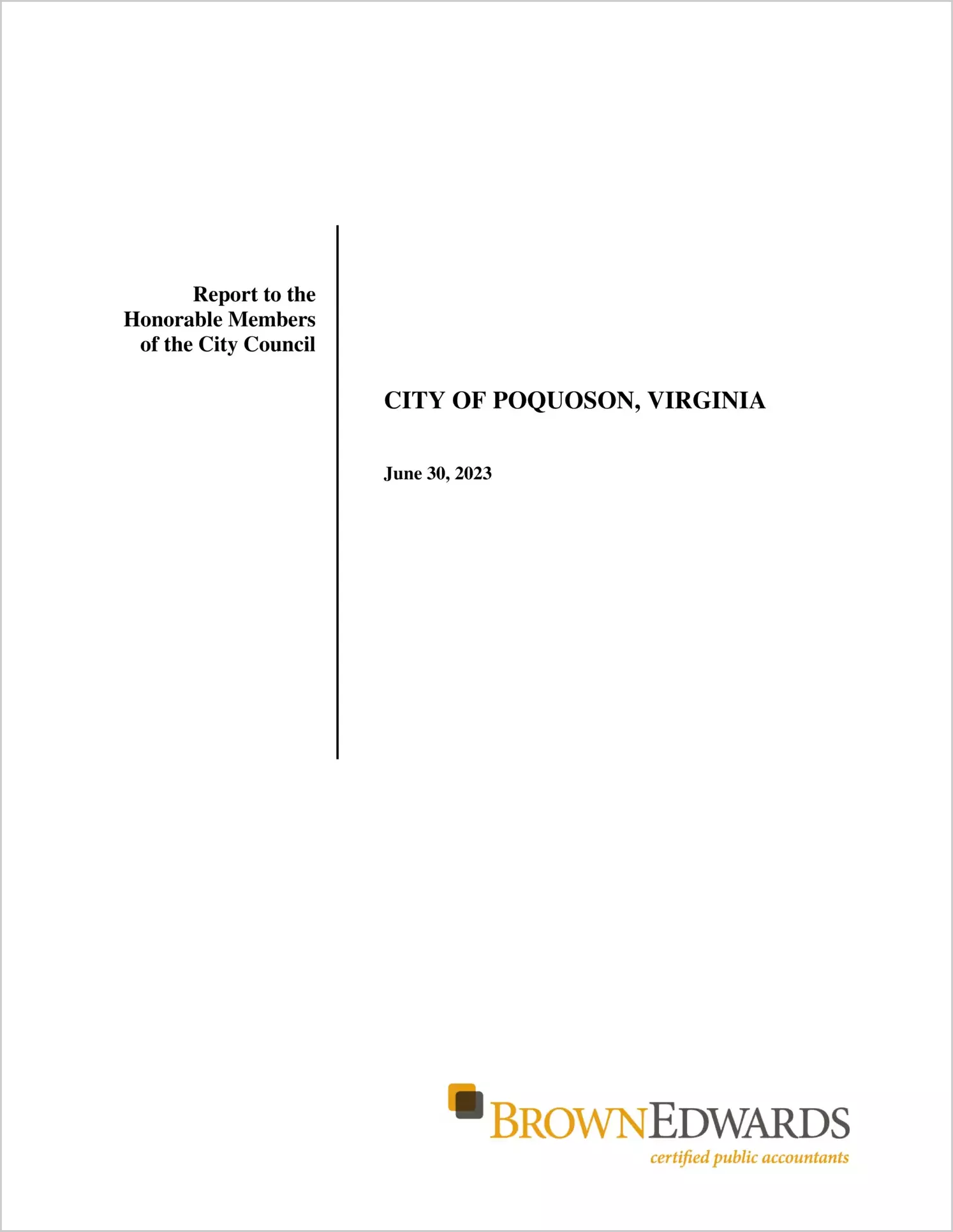 preview of 2023 Management Letter for City of Poquoson