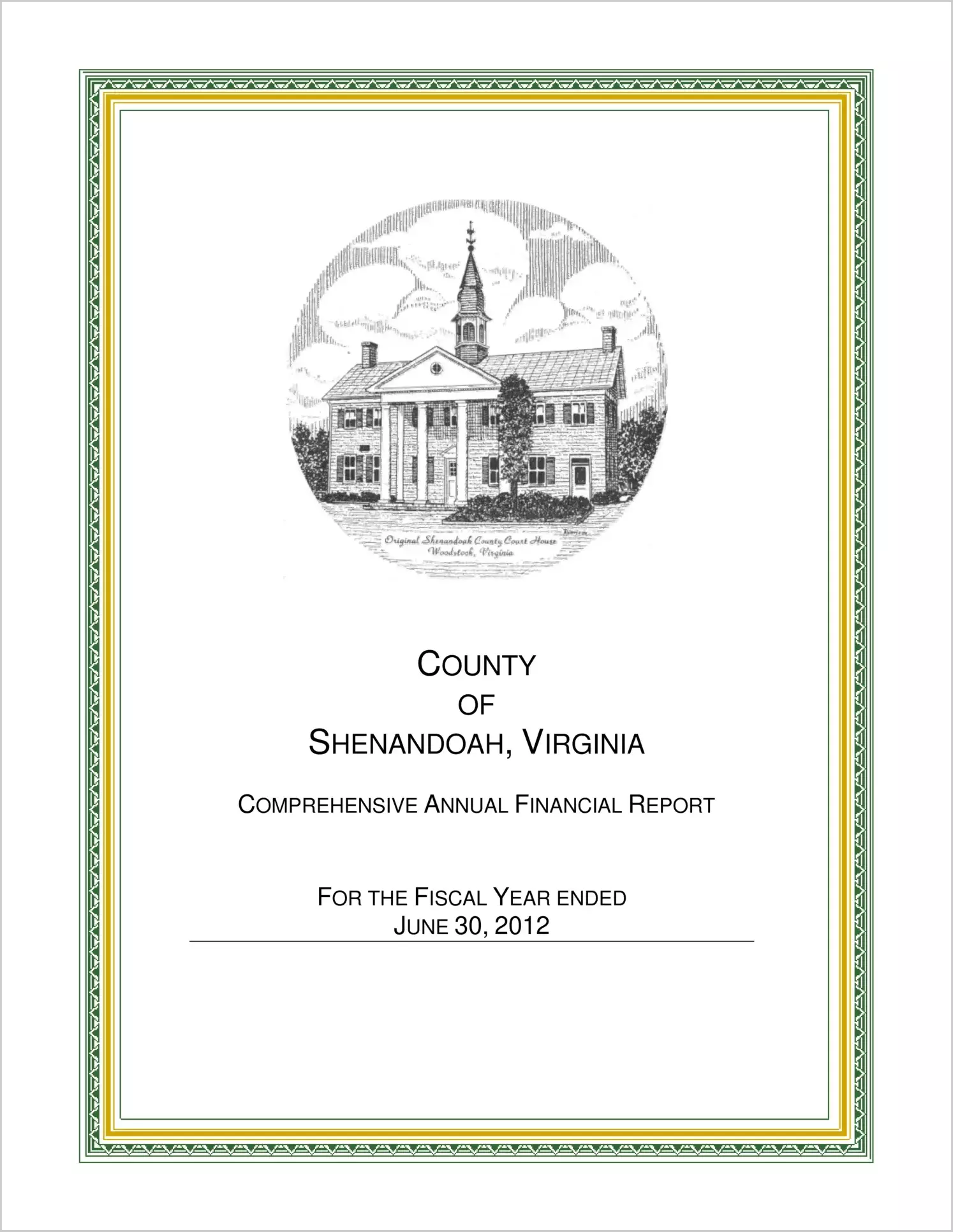 2012 Annual Financial Report for County of Shenandoah