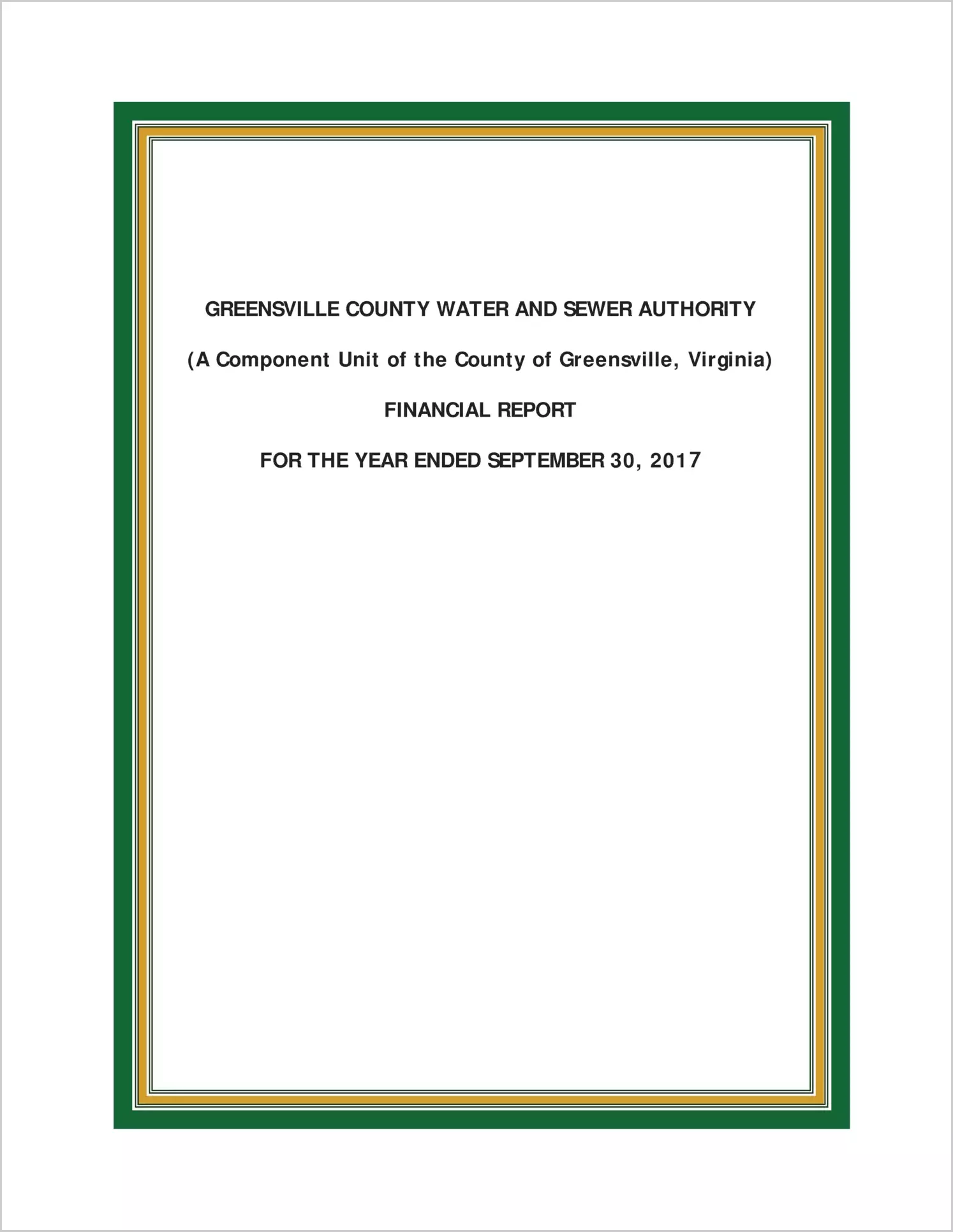 2017 ABC/Other Annual Financial Report  for Greensville County Water and Sewer Authority