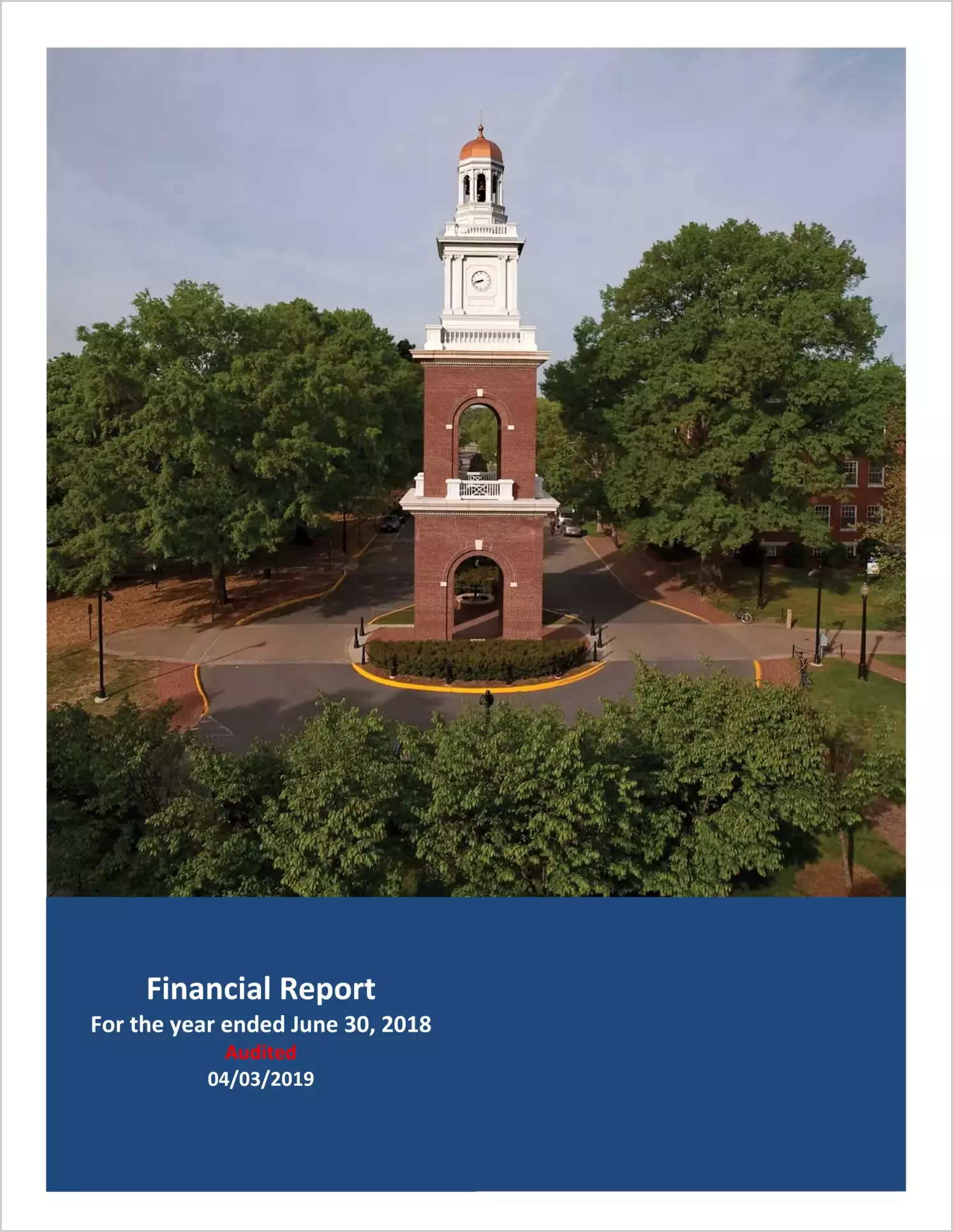 University of Mary Washington Financial Statements for the year ended June 30, 2018