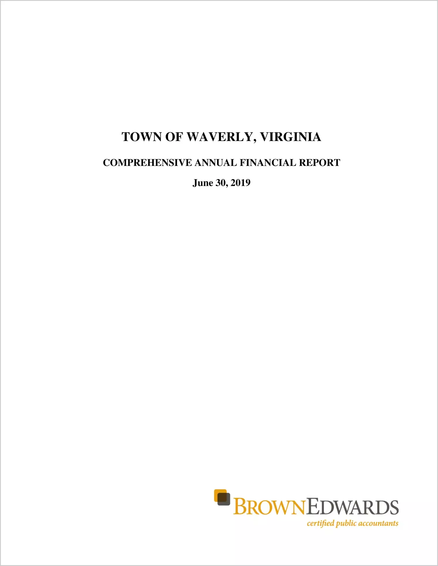 2019 Annual Financial Report for Town of Waverly