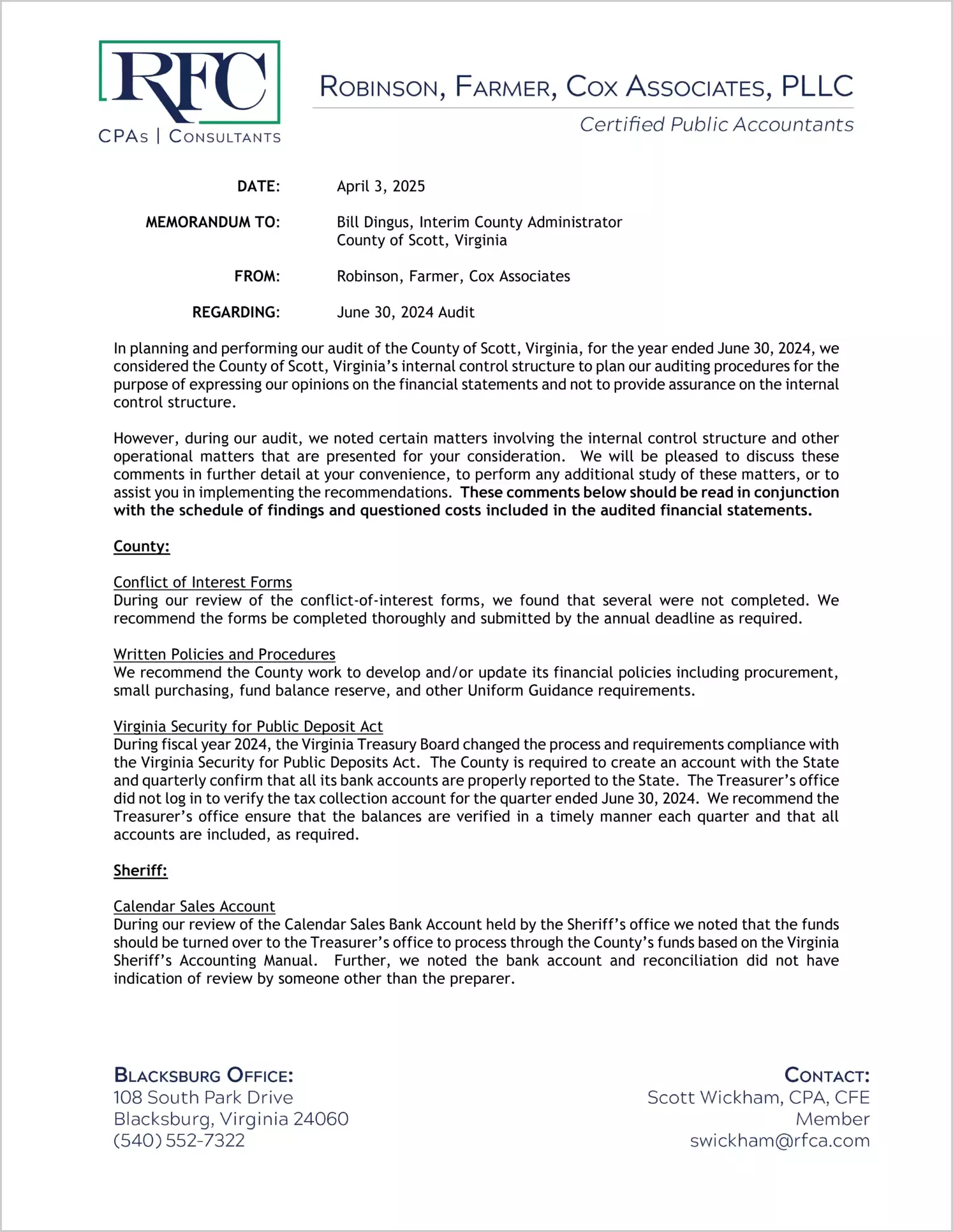 preview of 2024 Management Letter for County of Scott