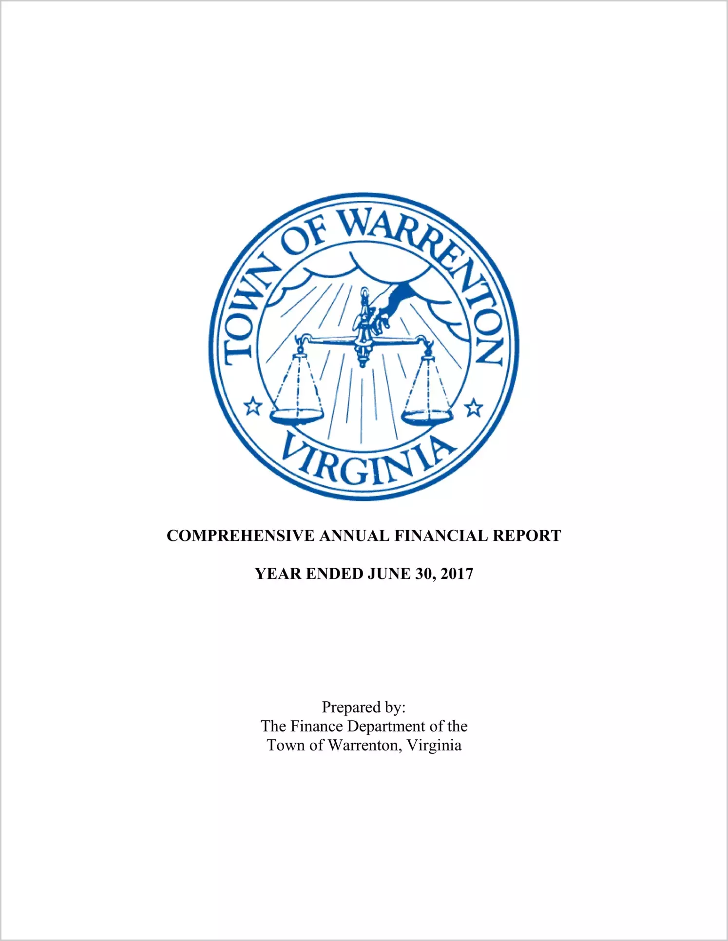 2017 Annual Financial Report for Town of Warrenton