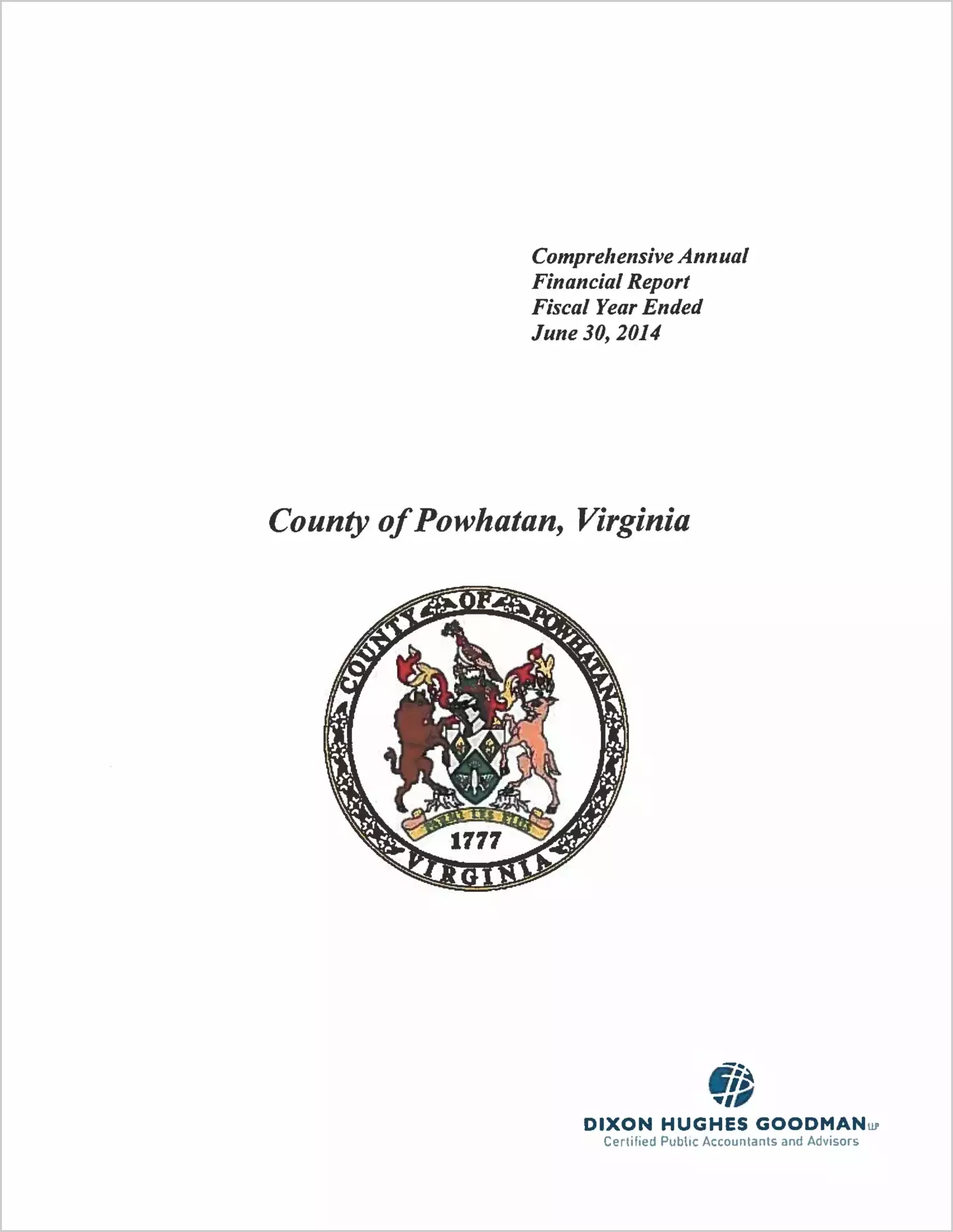 2014 Annual Financial Report for County of Powhatan