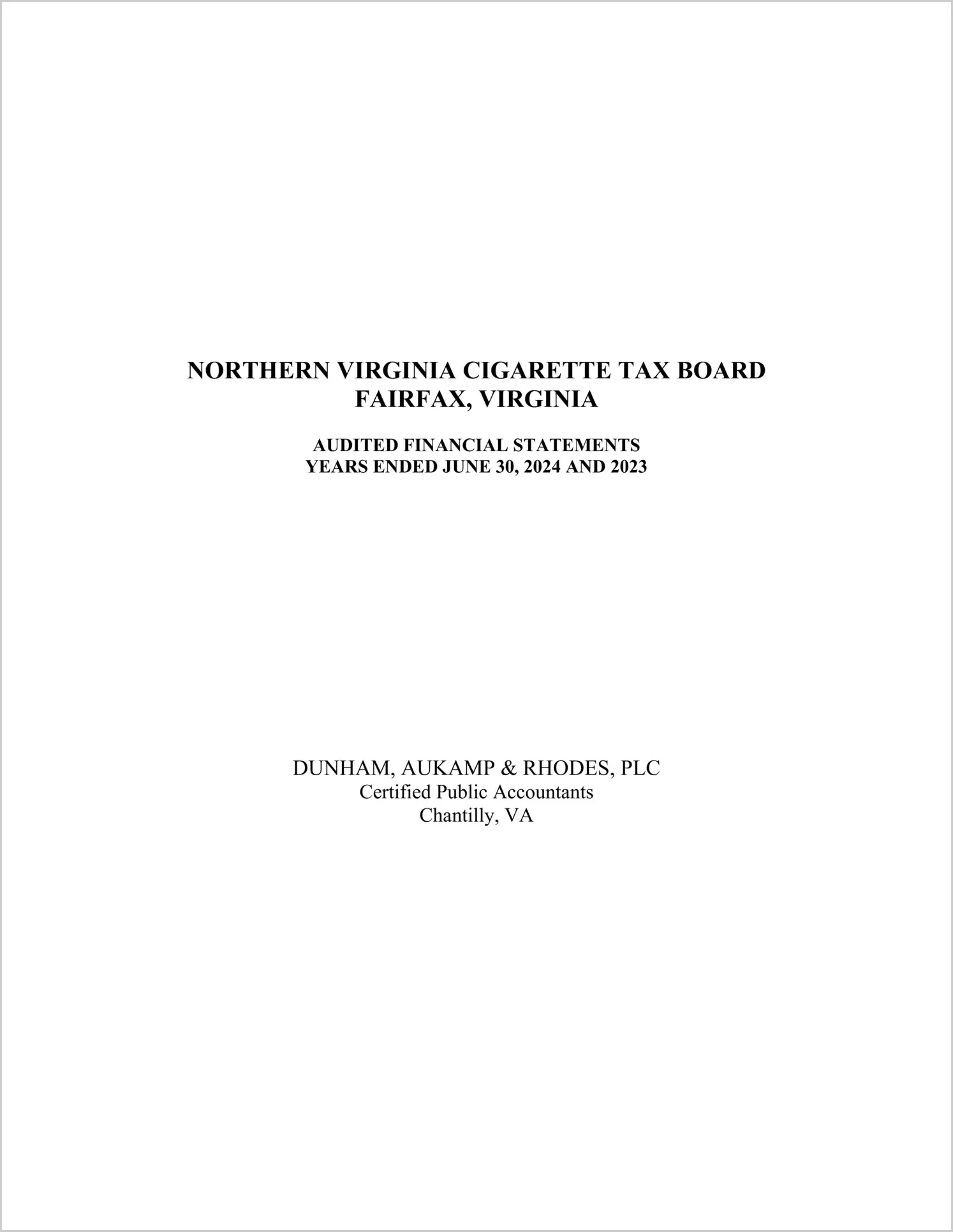 preview of 2024 ABC/Other Annual Financial Report for Northern Virginia Cigarette Tax Board