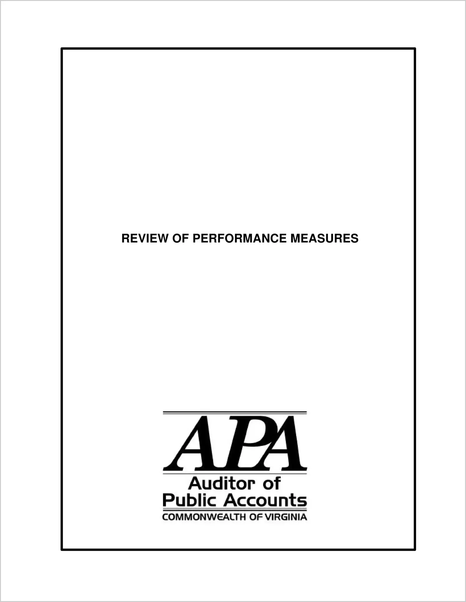 Review of Performance Measures as of October 15, 2002