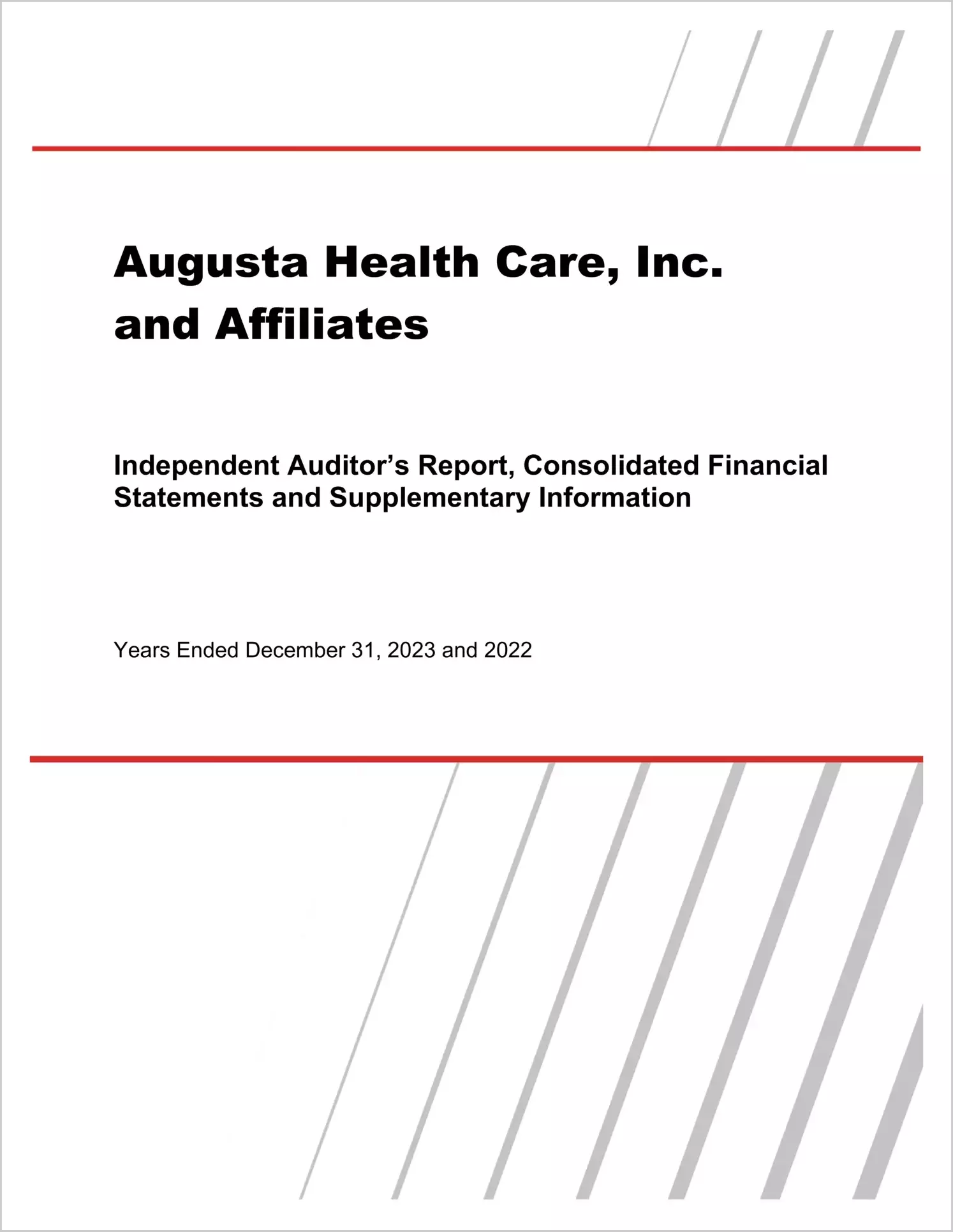 preview of 2023 ABC/Other Annual Financial Report for Augusta Healthcare Inc