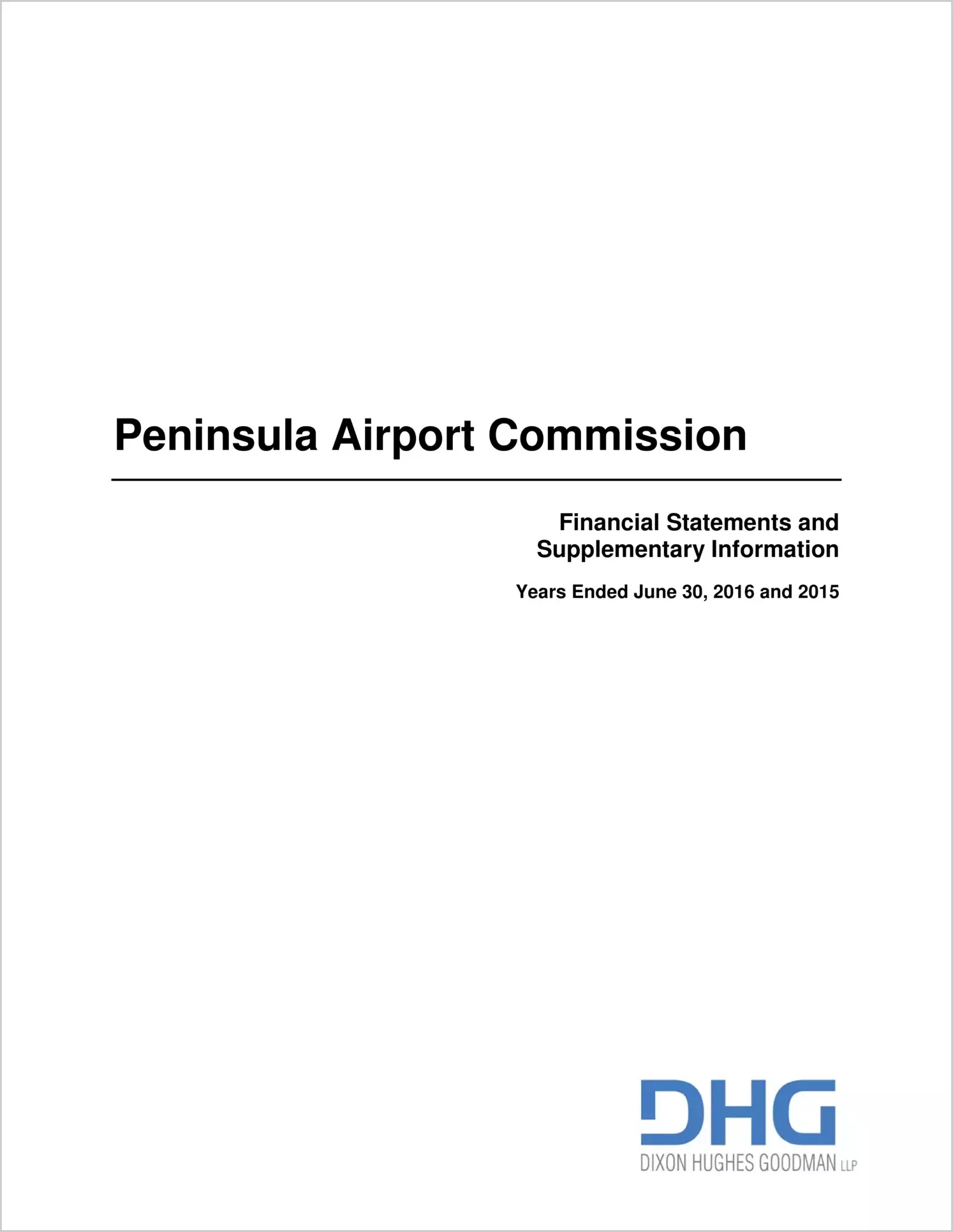 2016 ABC/Other Annual Financial Report  for Peninsula Airport Commission