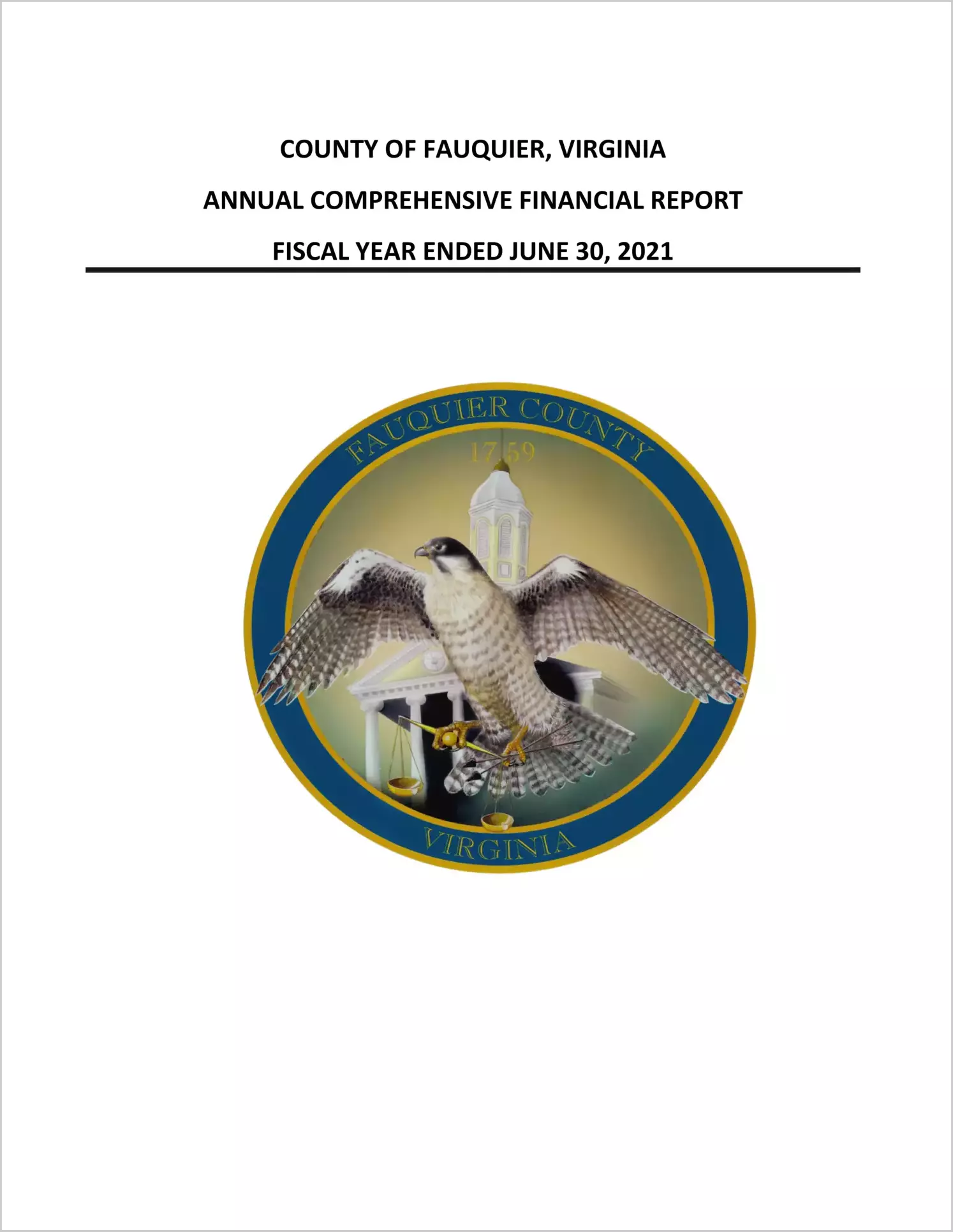 2021 Annual Financial Report for County of Fauquier