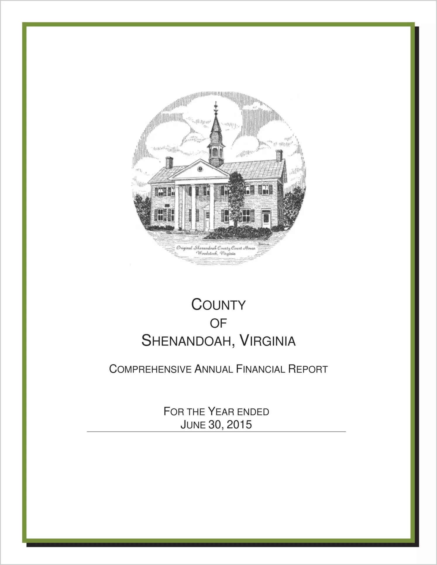 2015 Annual Financial Report for County of Shenandoah