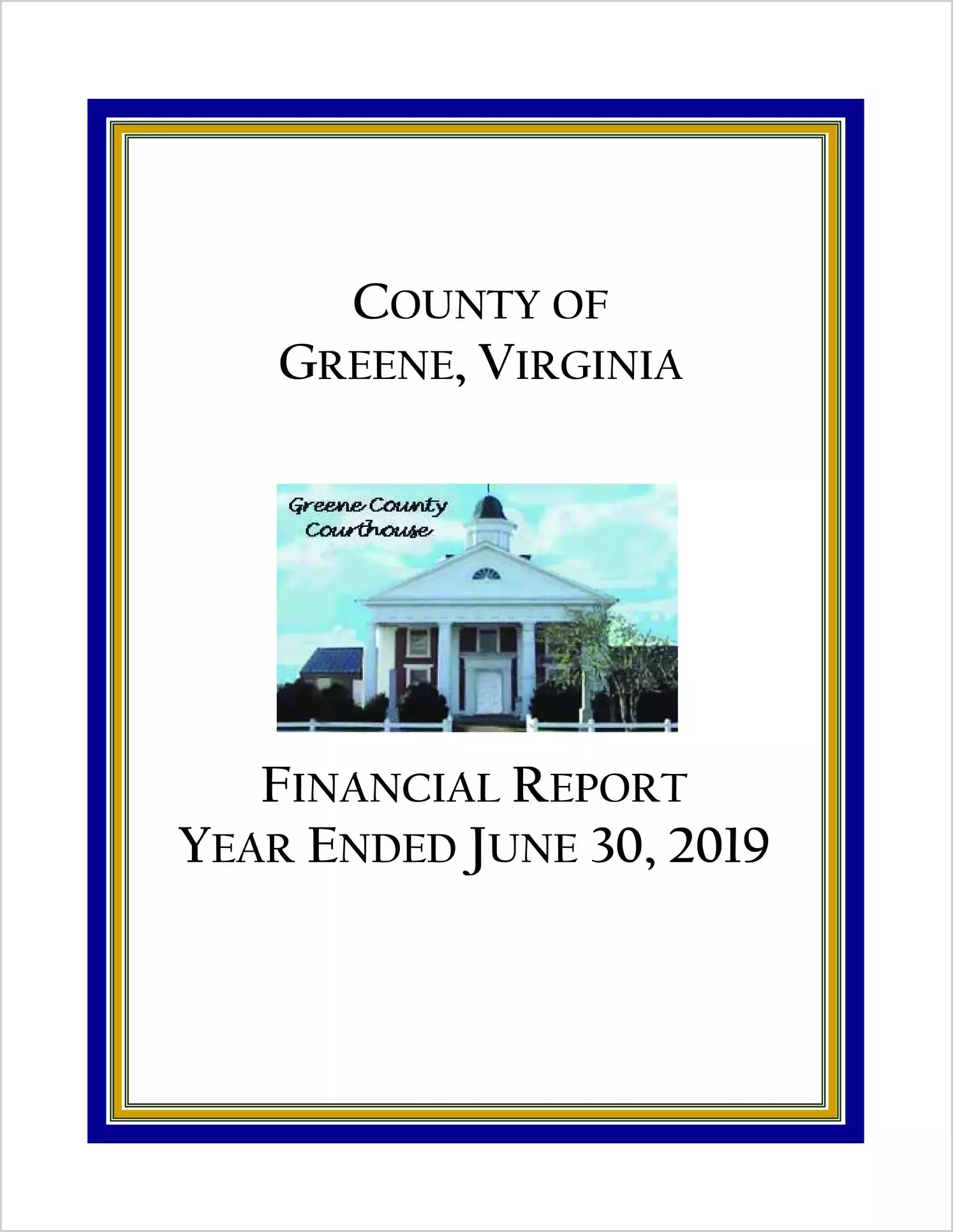 2019 Annual Financial Report for County of Greene