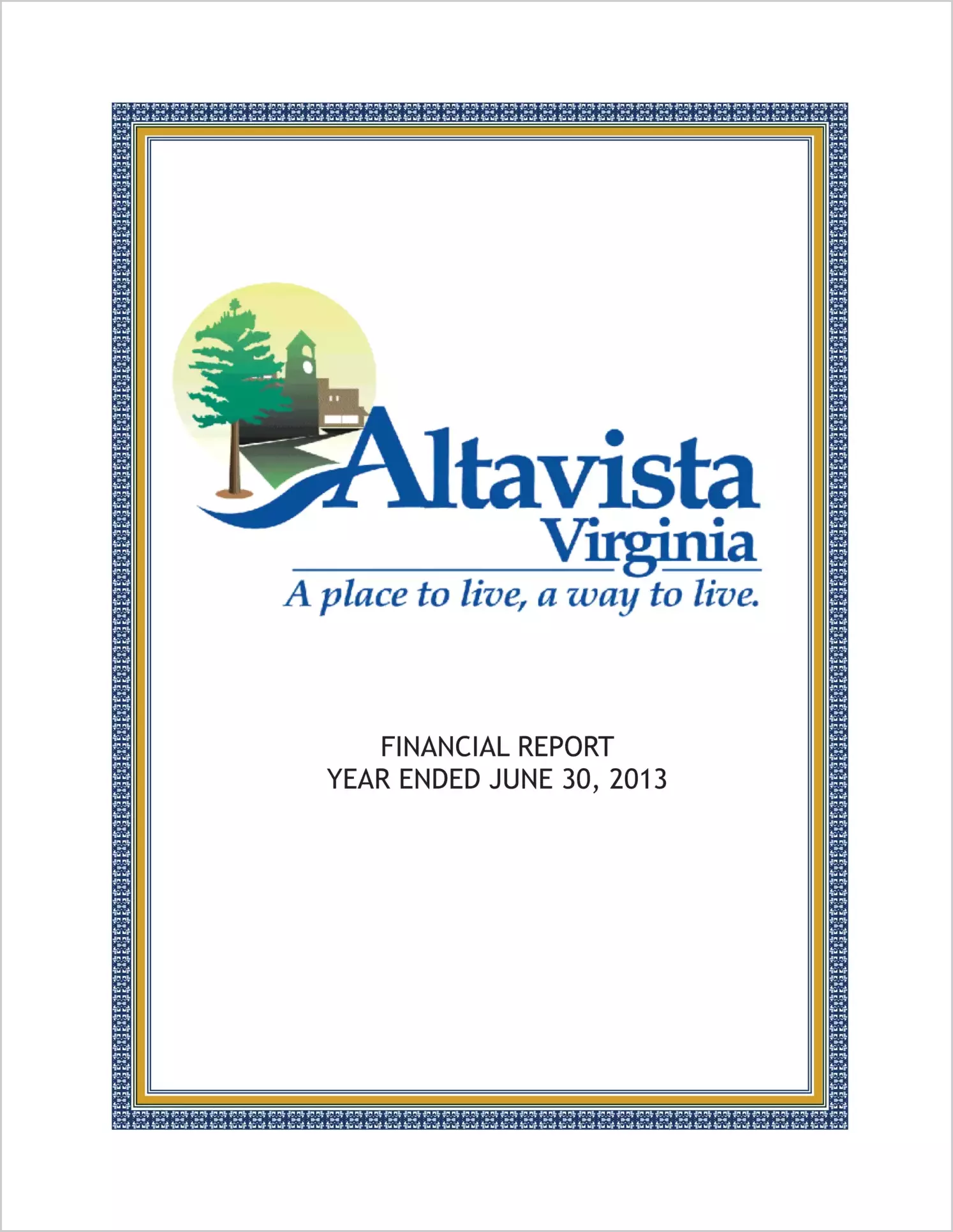 2013 Annual Financial Report for Town of Altavista