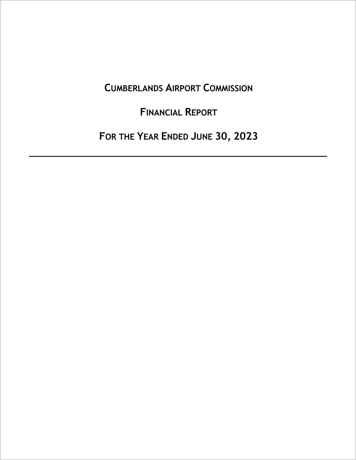 preview of 2023 ABC/Other Annual Financial Report for Cumberlands Airport Commission