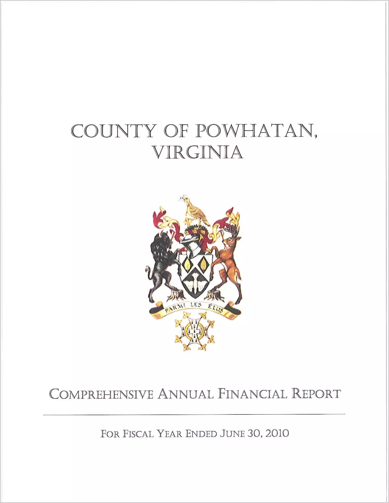 2010 Annual Financial Report for County of Powhatan