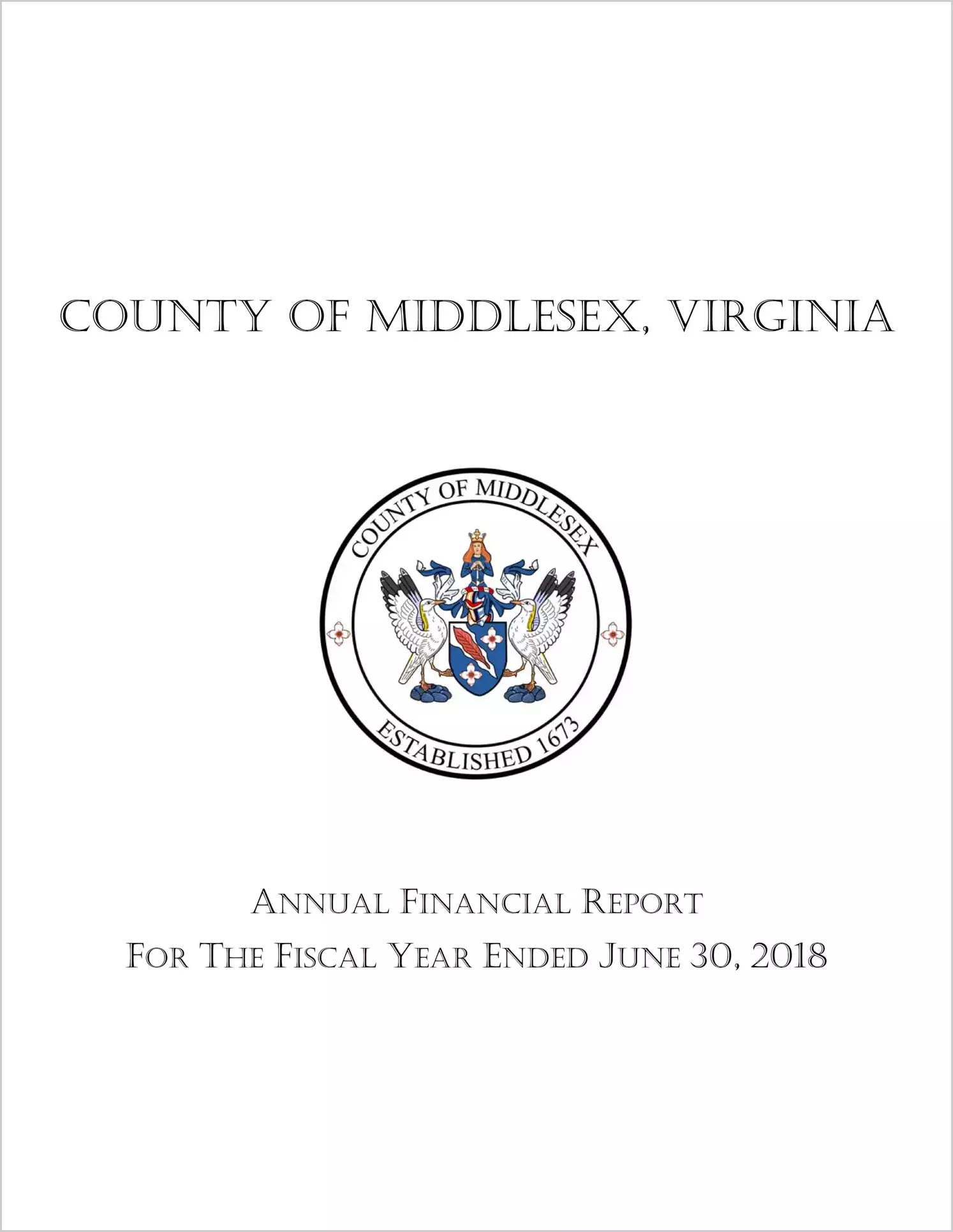 2018 Annual Financial Report for County of Middlesex
