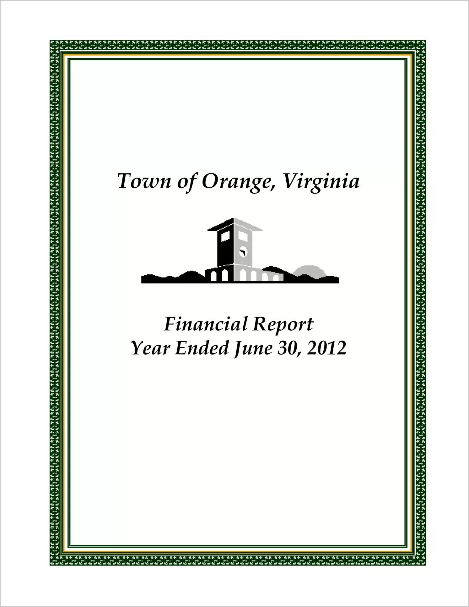 2012 Annual Financial Report for Town of Orange