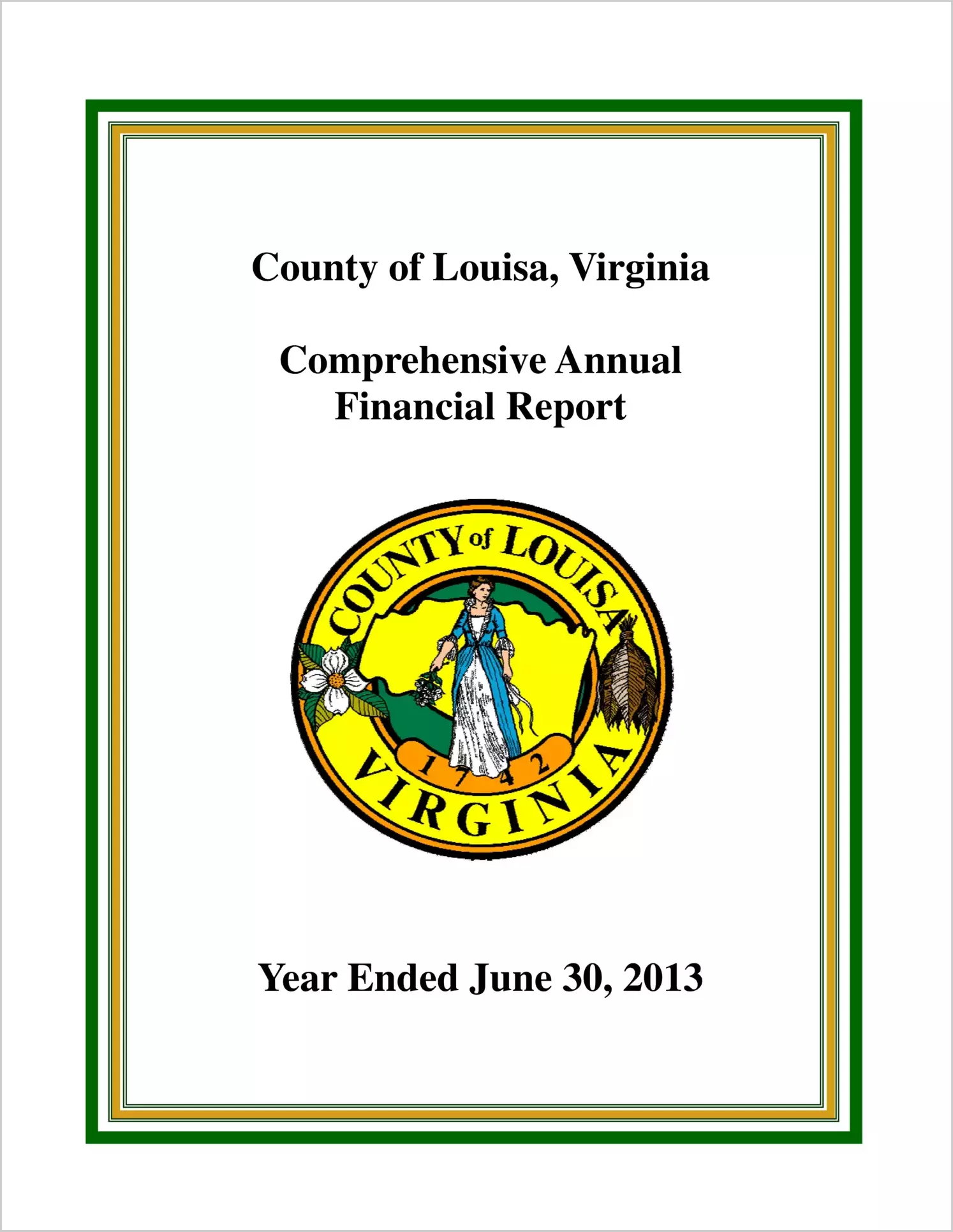 2013 Annual Financial Report for County of Louisa