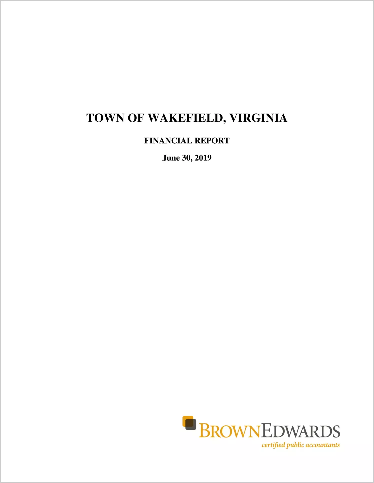 2019 Annual Financial Report for Town of Wakefield