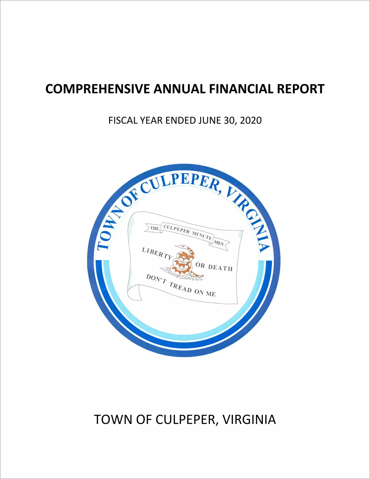 2020 Annual Financial Report for Town of Culpeper