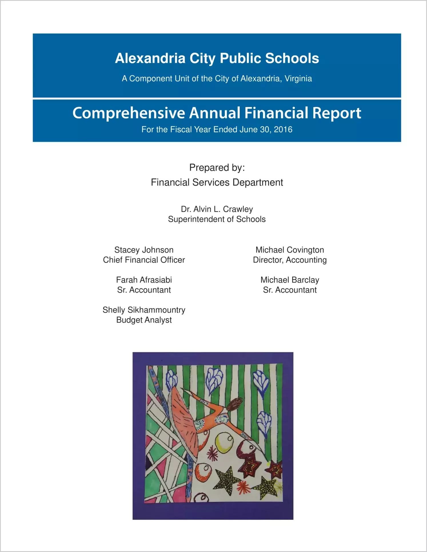 2016 Public Schools Annual Financial Report for City of Alexandria