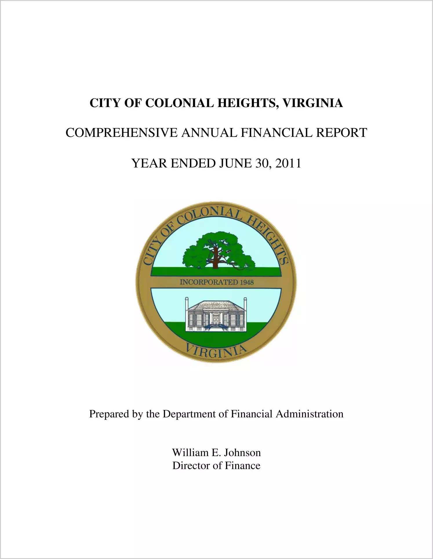 2011 Annual Financial Report for City of Colonial Heights