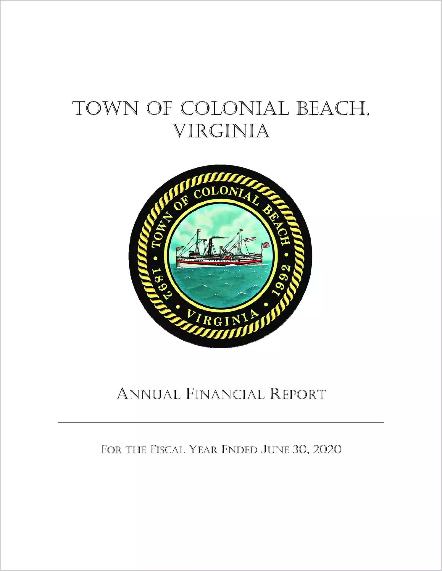 2020 Annual Financial Report for Town of Colonial Beach