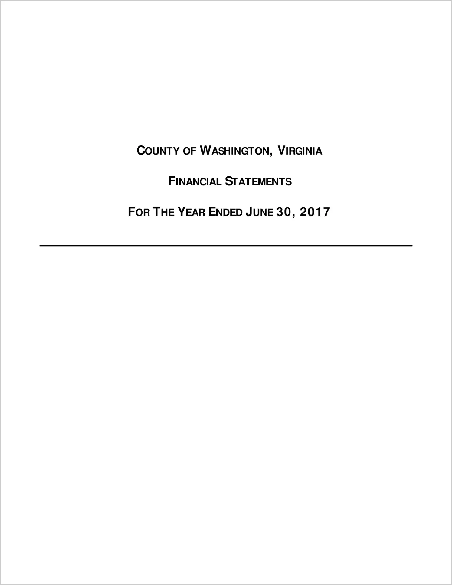 2017 Annual Financial Report for County of Washington