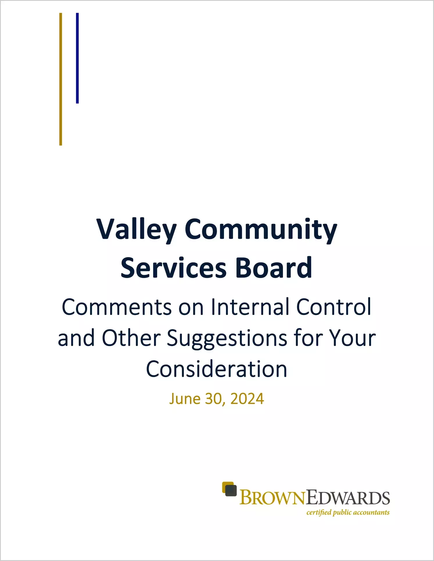 preview of 2024 ABC/Other Management Letter for Valley Community Services Board