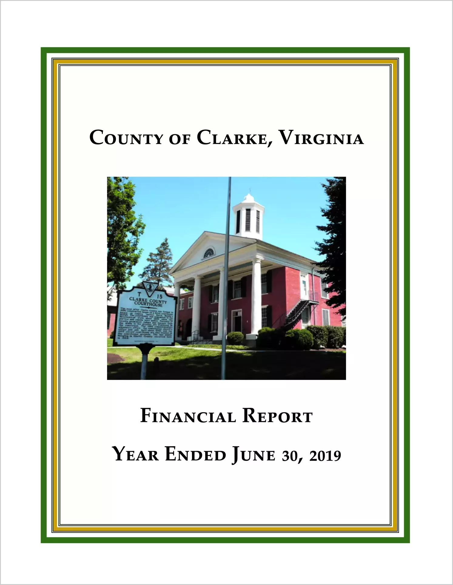 2019 Annual Financial Report for County of Clarke