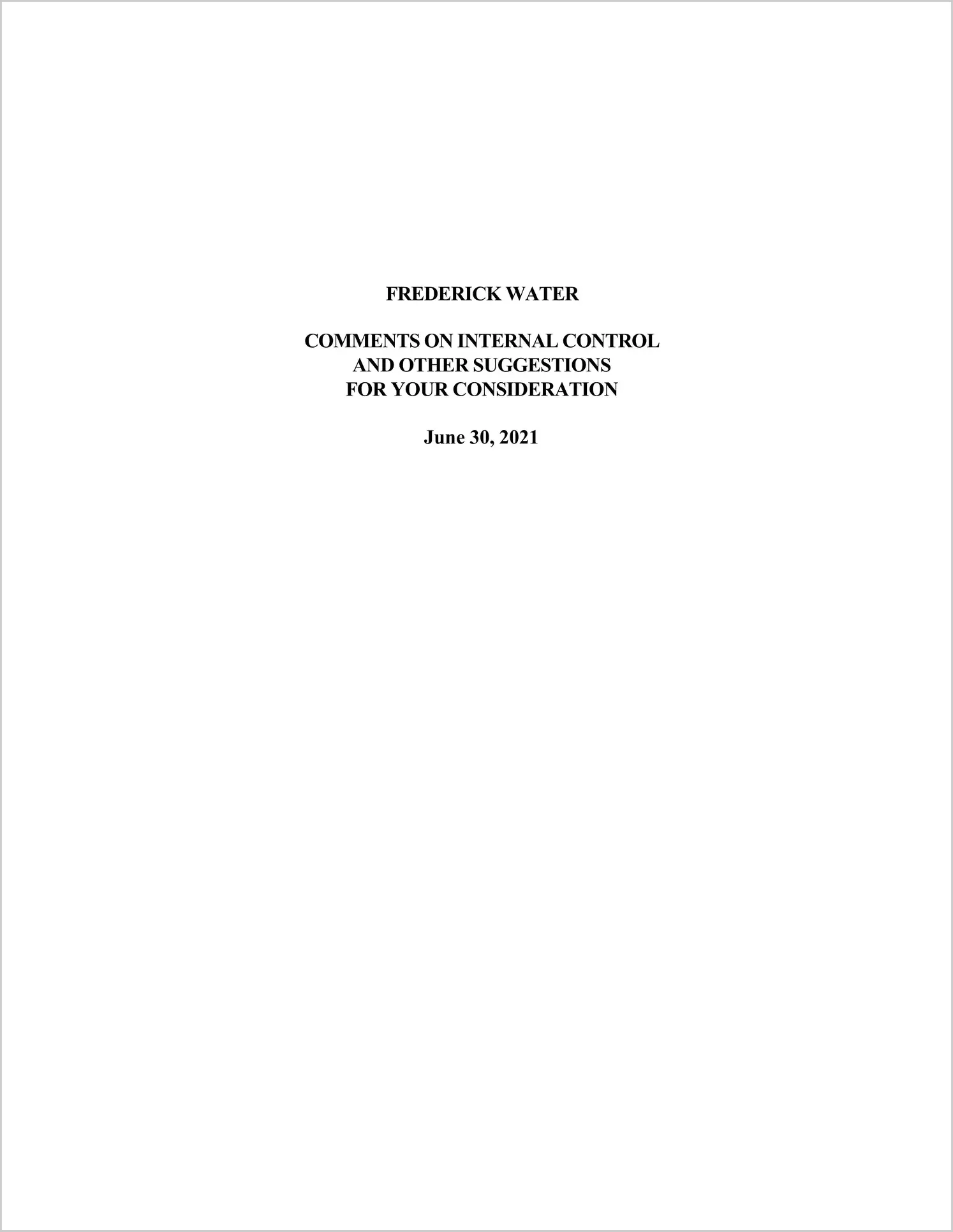 preview of 2021 ABC/Other Management Letter for Frederick Water