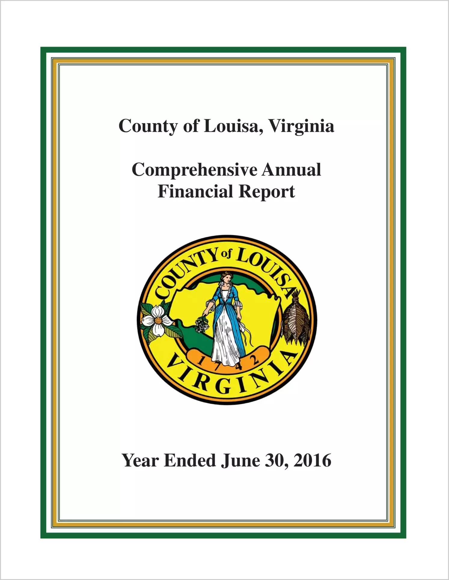 2016 Annual Financial Report for County of Louisa