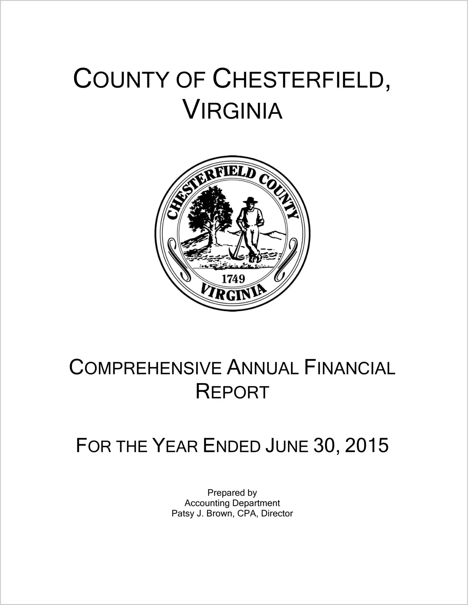 2015 Annual Financial Report for County of Chesterfield