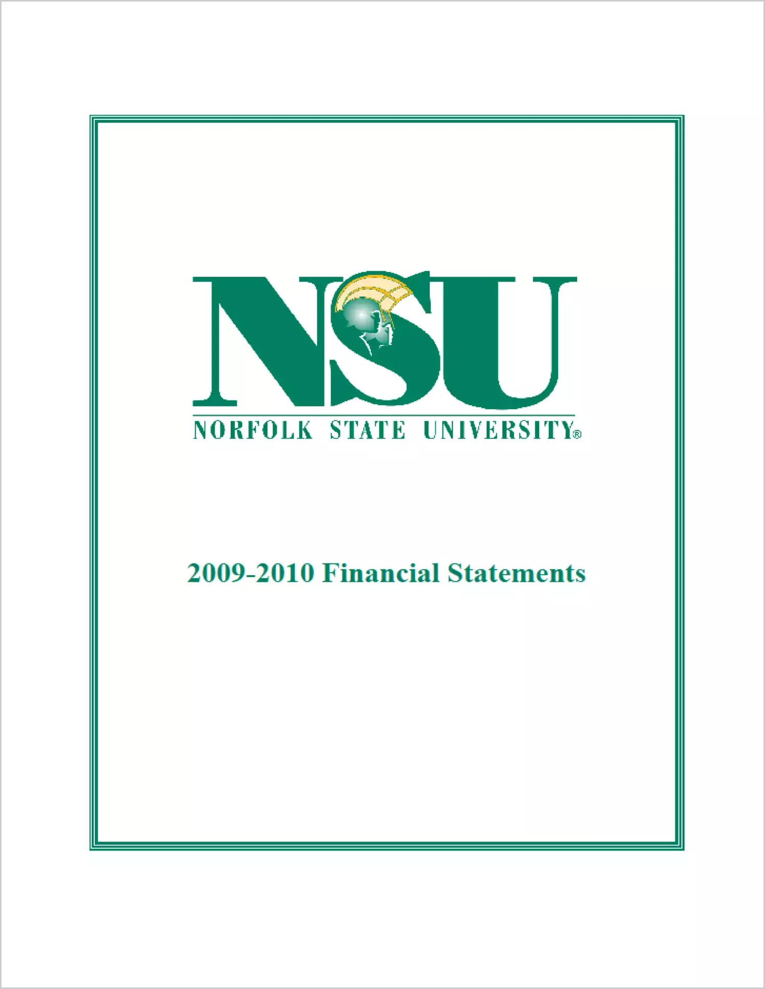 Norfolk State University Financial Statements for the year ended June 30, 2010