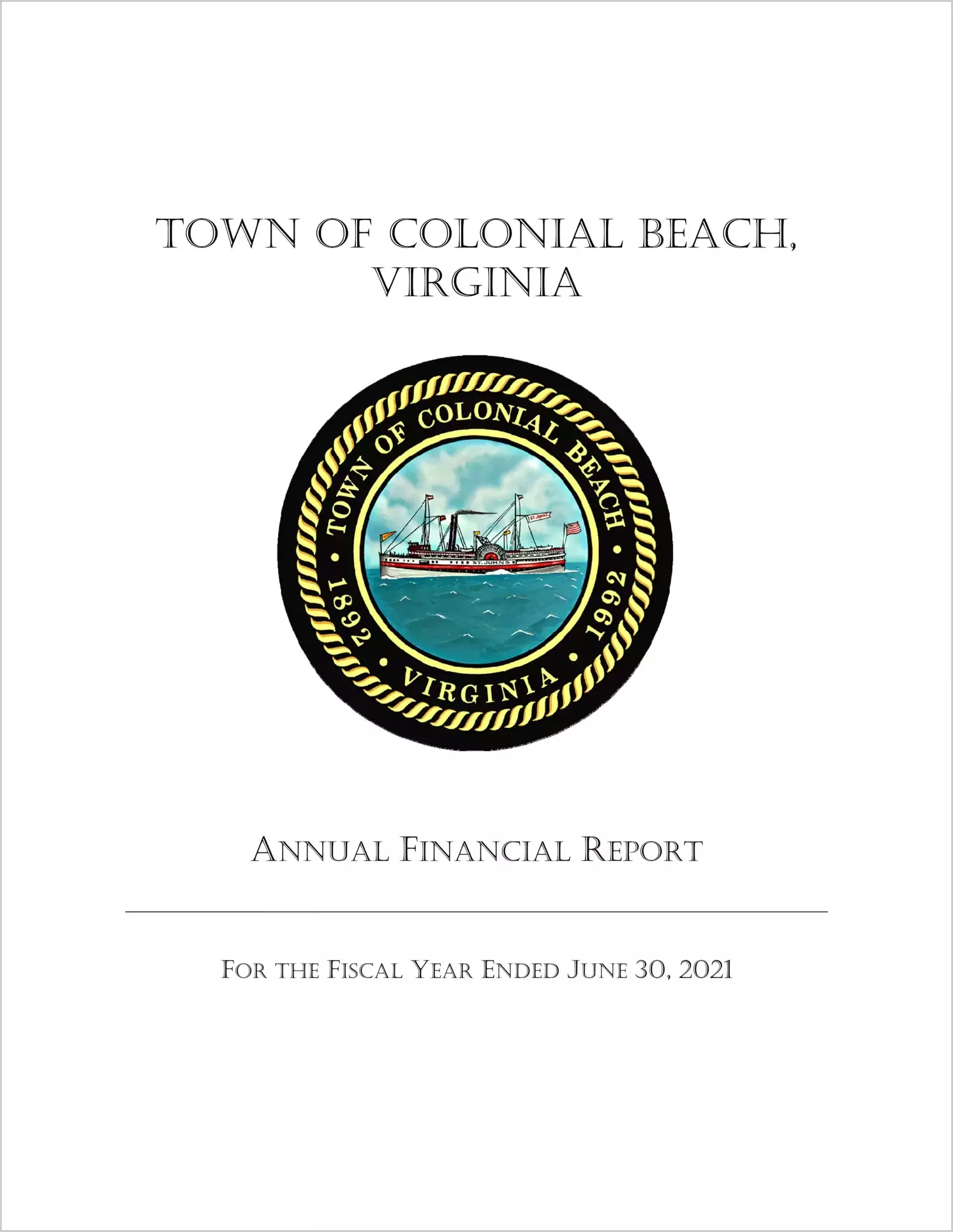 2021 Annual Financial Report for Town of Colonial Beach