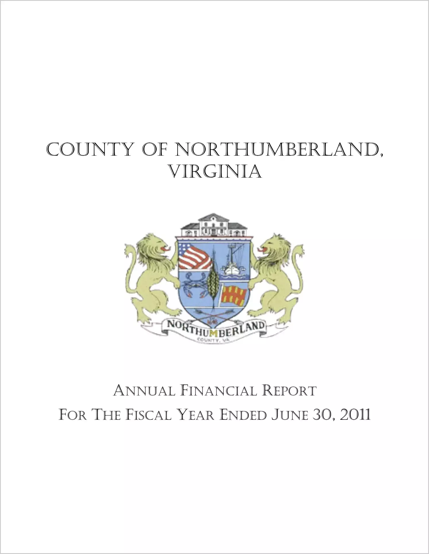 2011 Annual Financial Report for County of Northumberland
