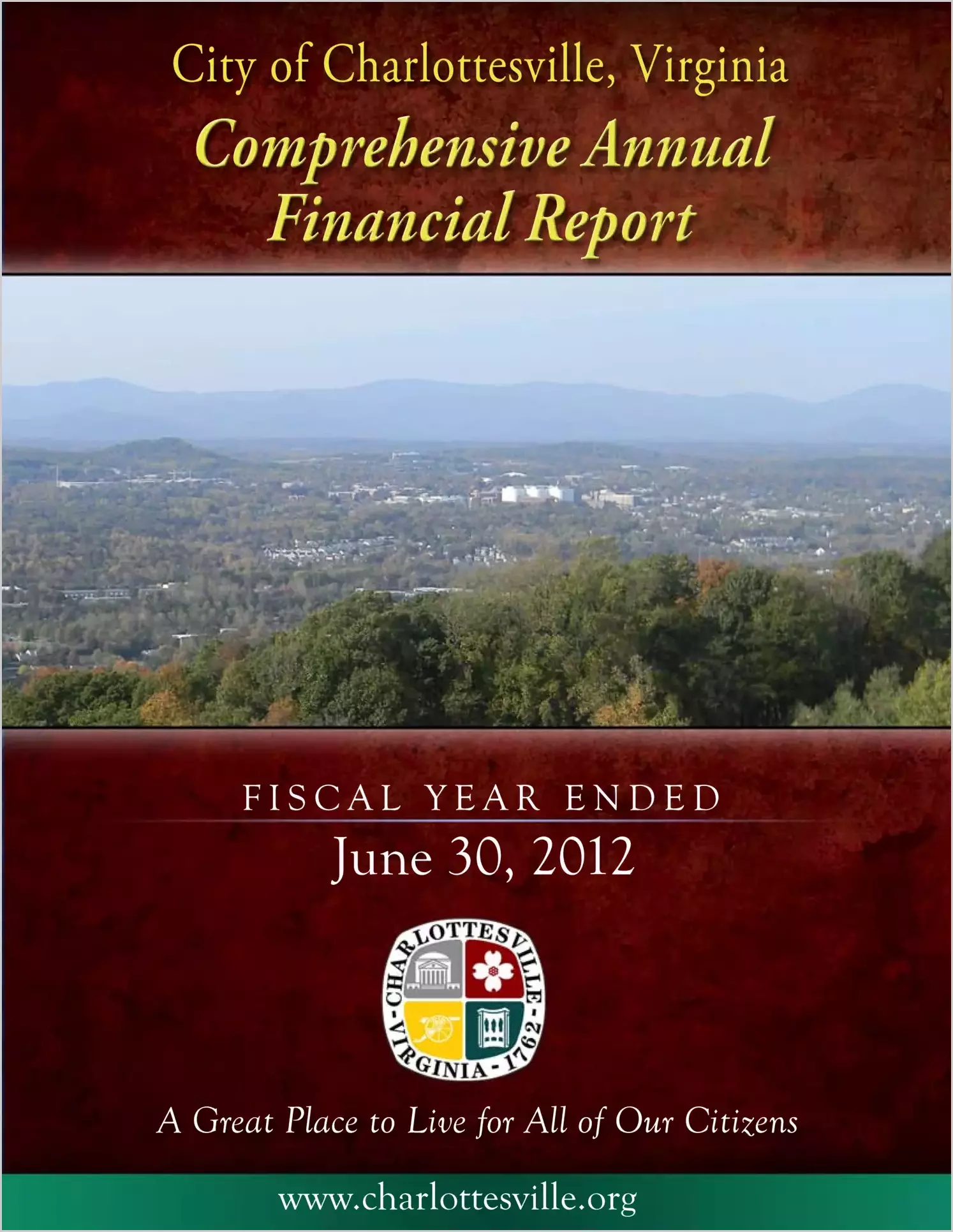 2012 Annual Financial Report for City of Charlottesville