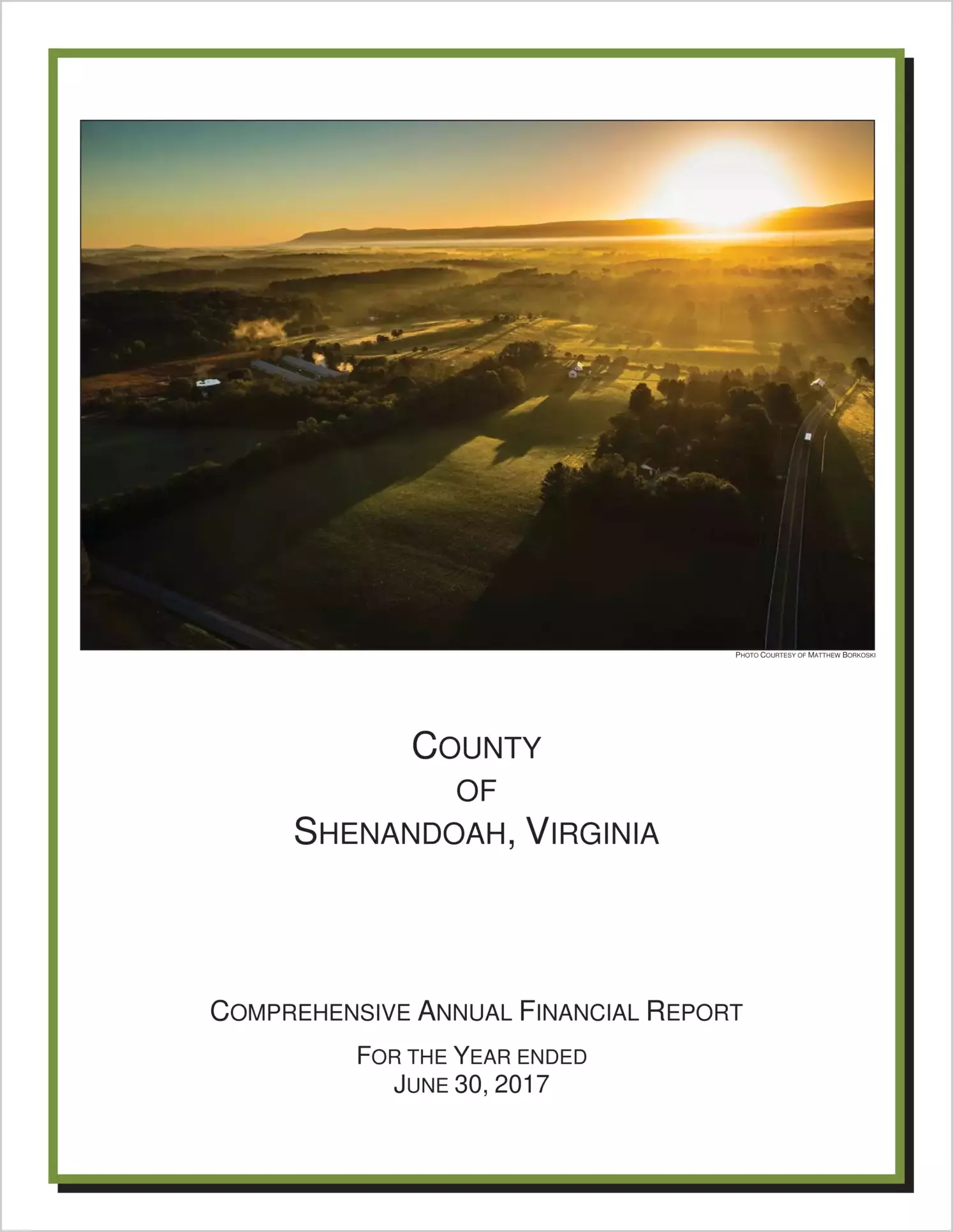 2017 Annual Financial Report for County of Shenandoah