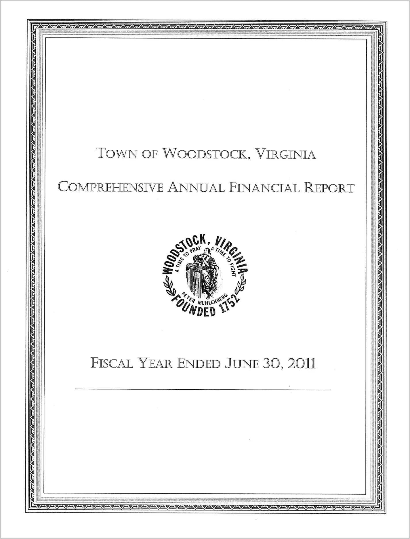 2011 Annual Financial Report for Town of Woodstock