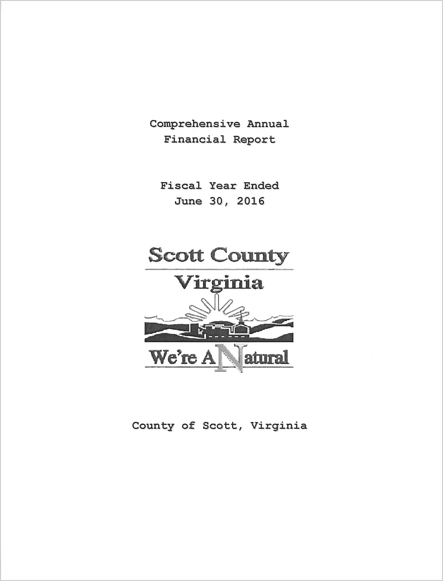 2016 Annual Financial Report for County of Scott