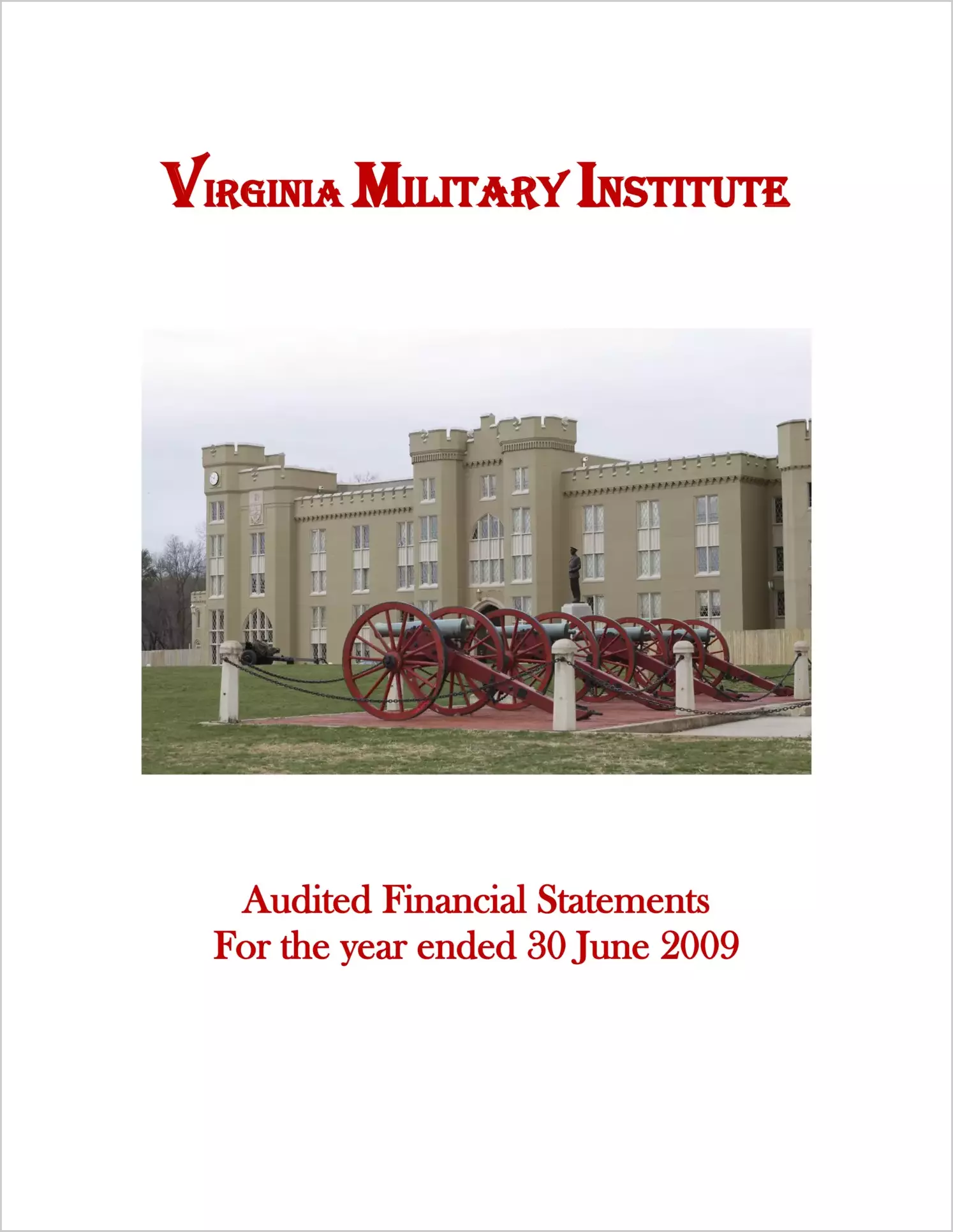 Virginia Military Institute Financial Statements for year ended 2009
