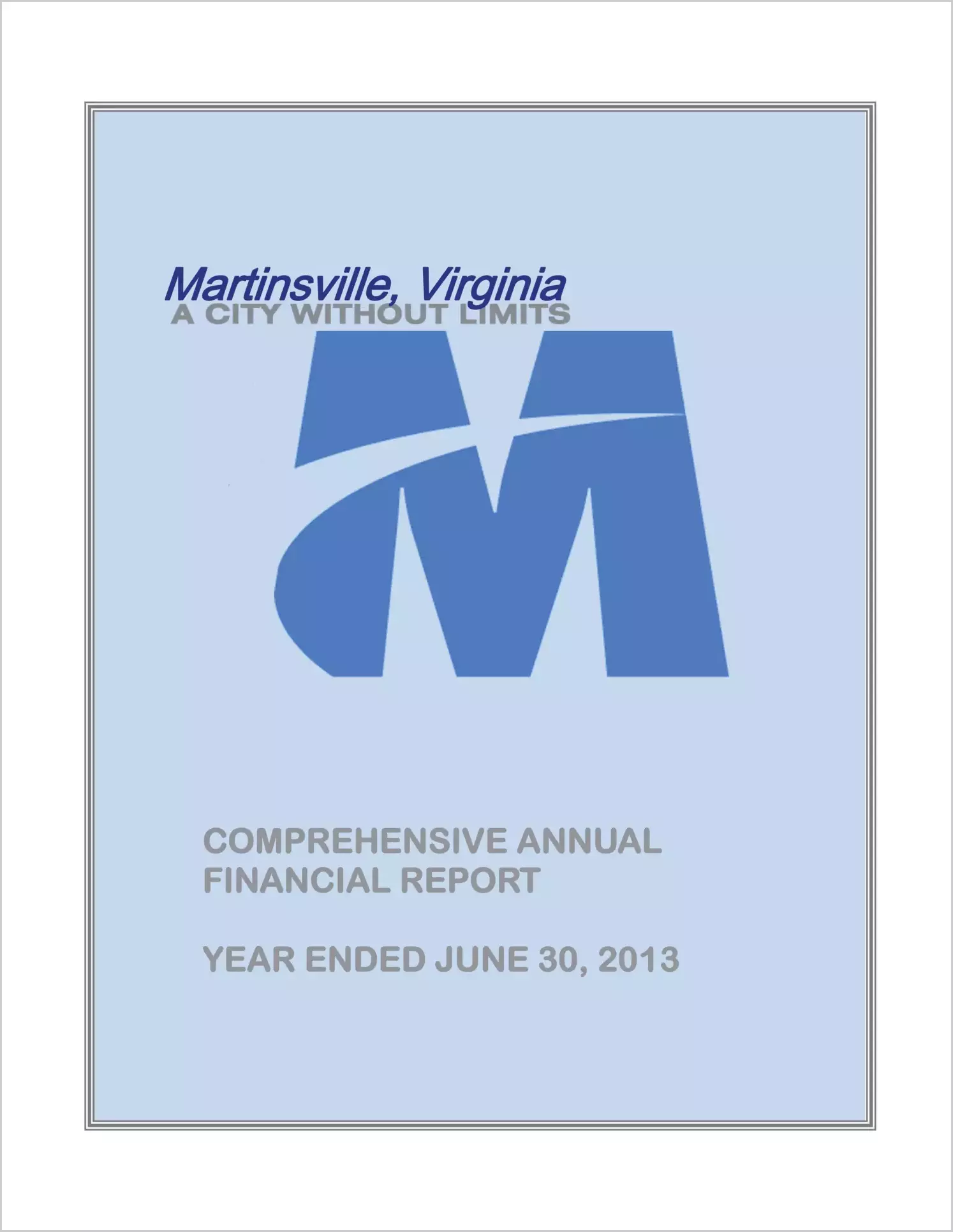2013 Annual Financial Report for City of Martinsville
