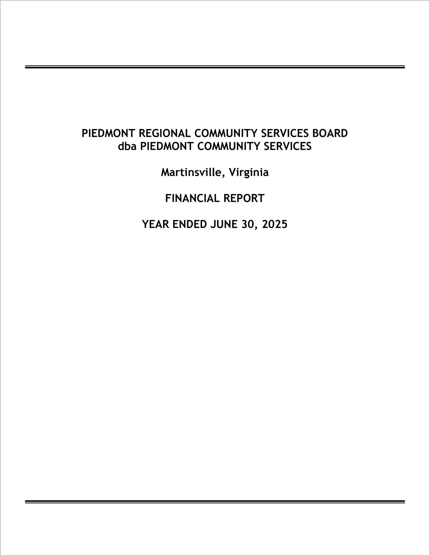 preview of 2025 ABC/Other Annual Financial Report for Piedmont Community Services Board