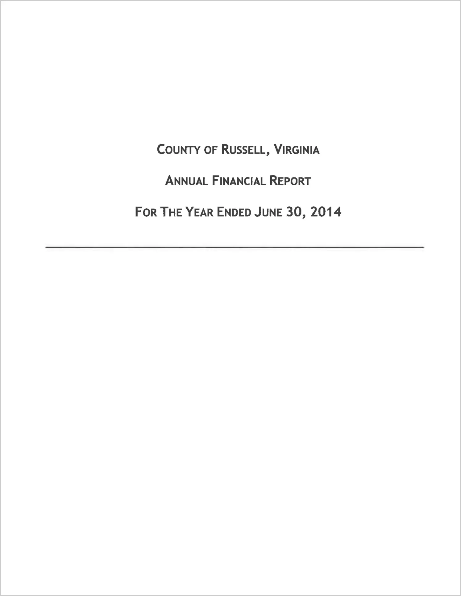 2014 Annual Financial Report for County of Russell