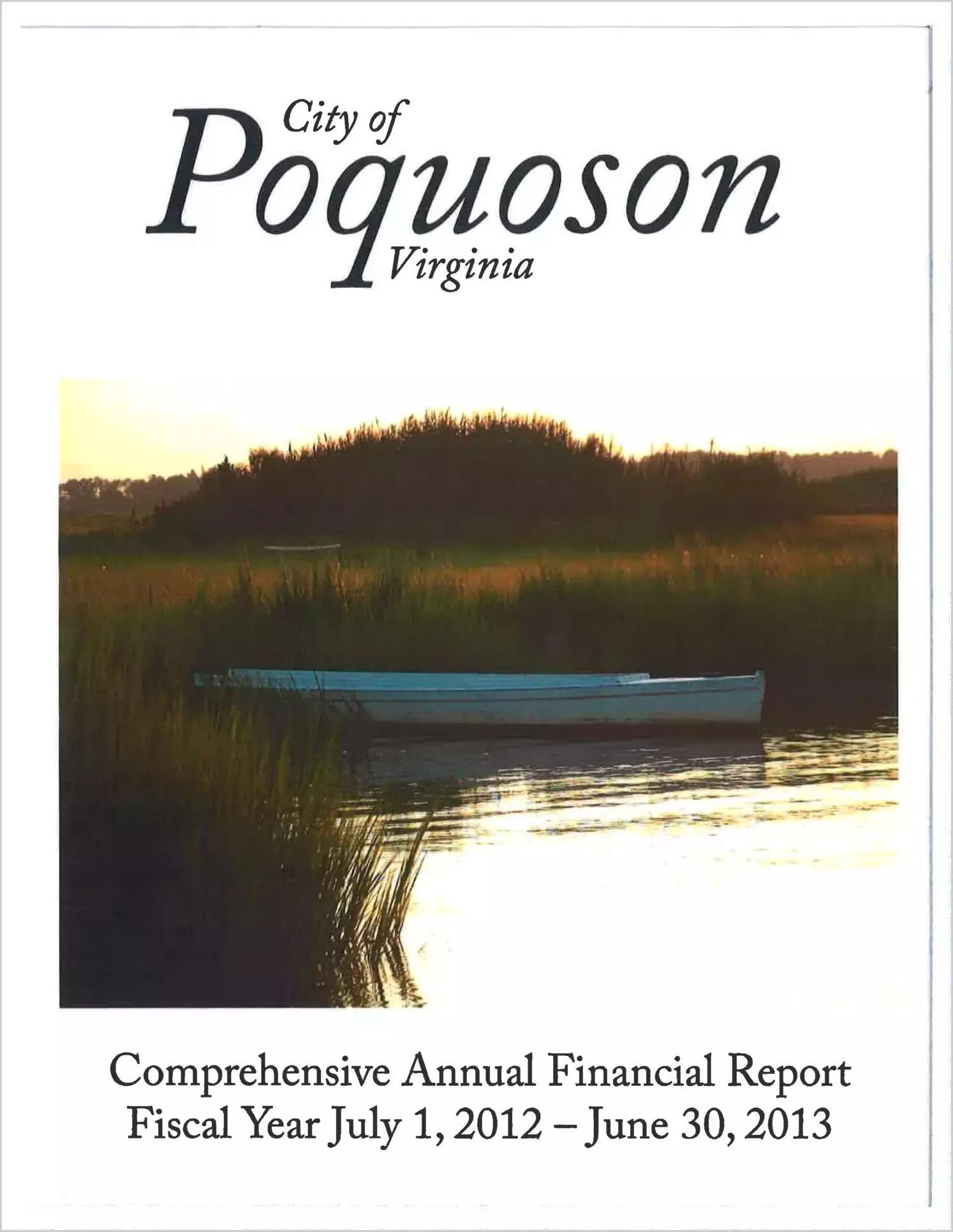 2013 Annual Financial Report for City of Poquoson