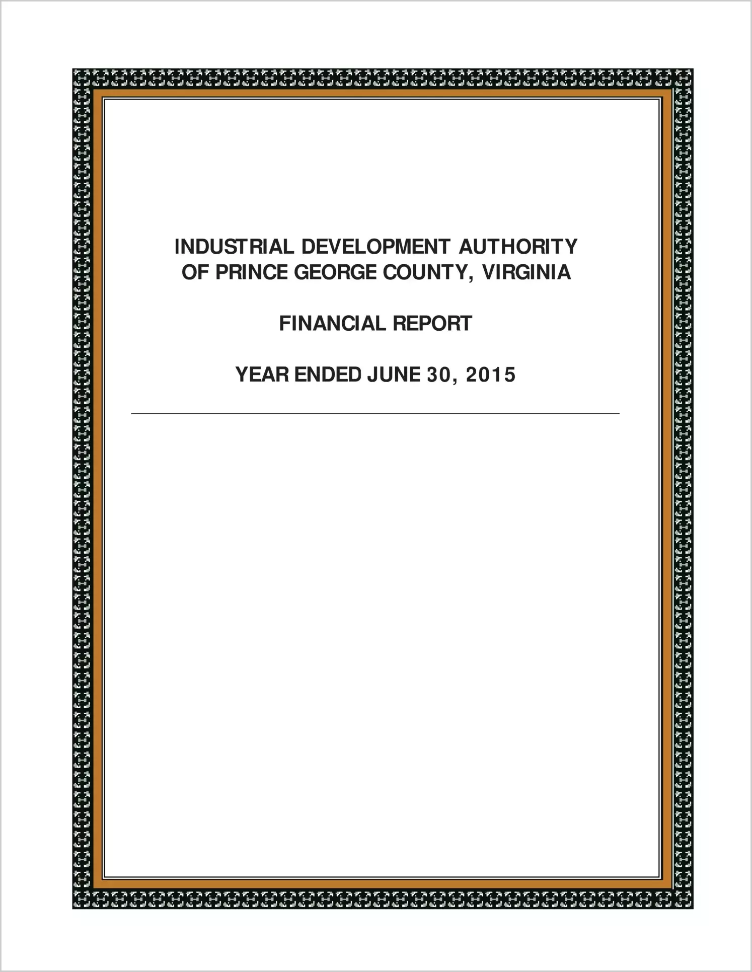 2015 ABC/Other Annual Financial Report  for Prince George Industrial Development Authority