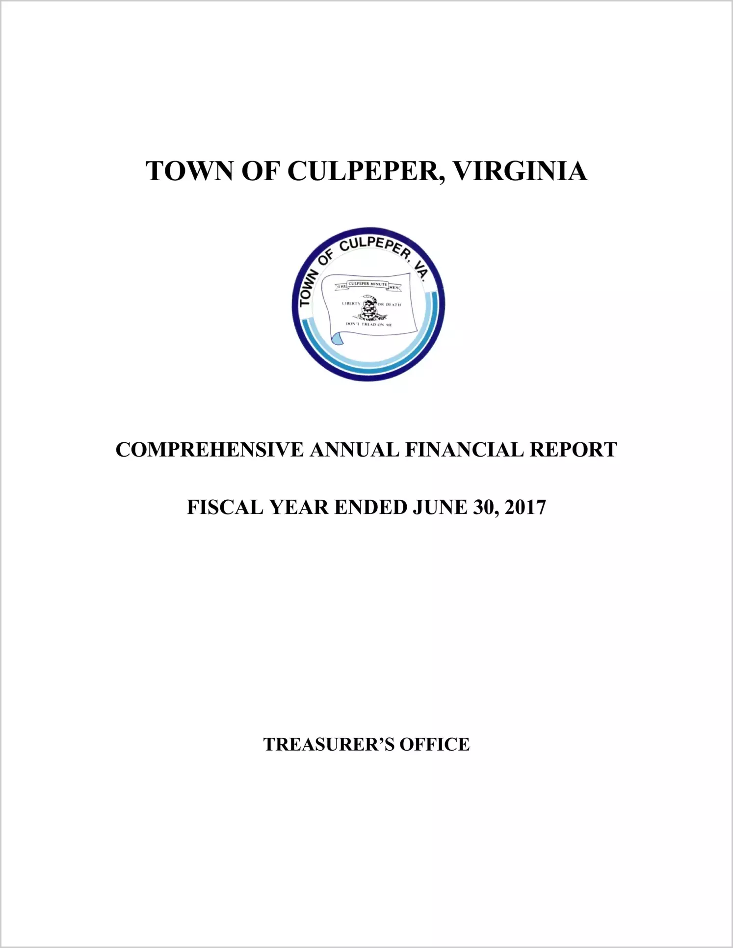 2017 Annual Financial Report for Town of Culpeper