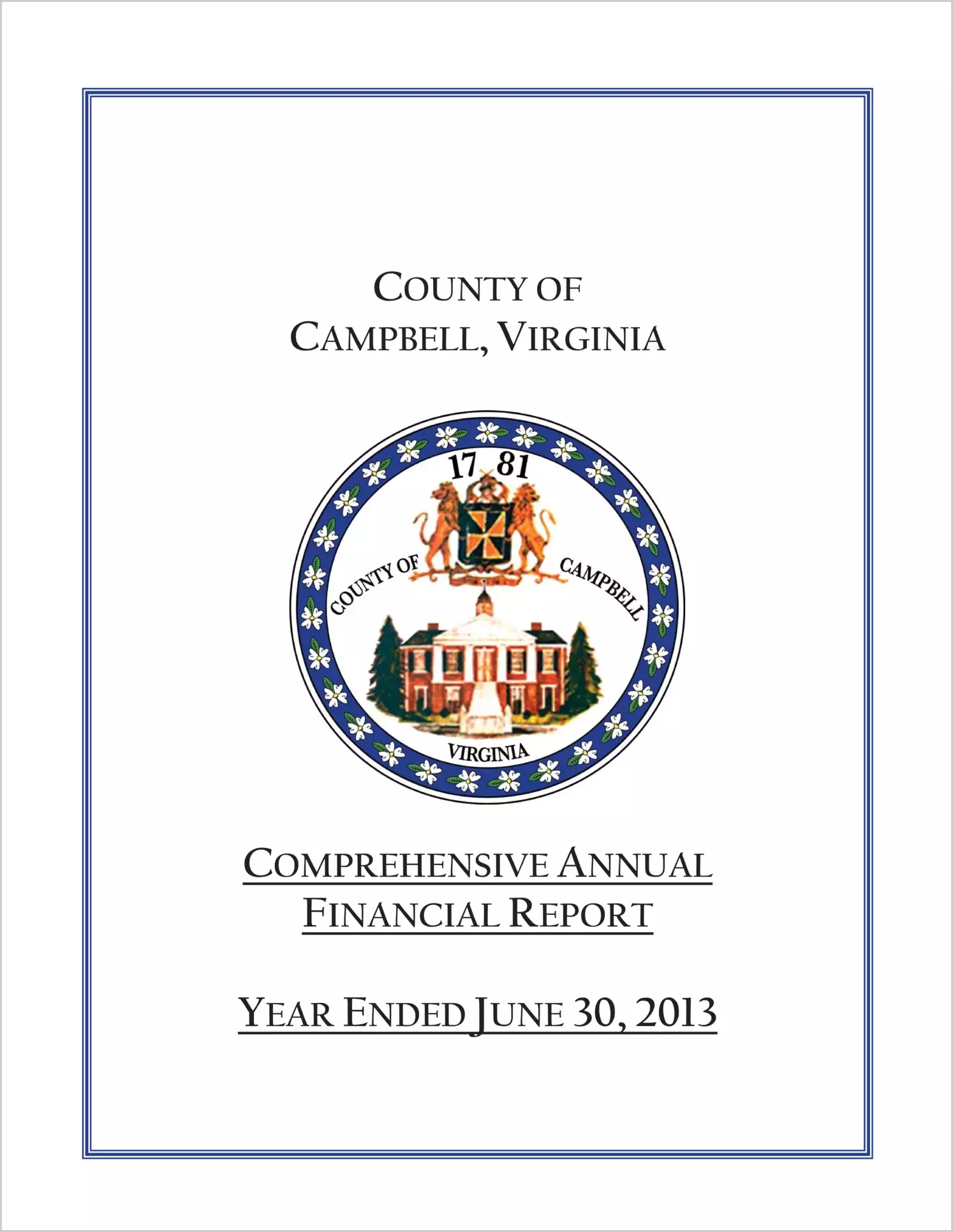 2013 Annual Financial Report for County of Campbell