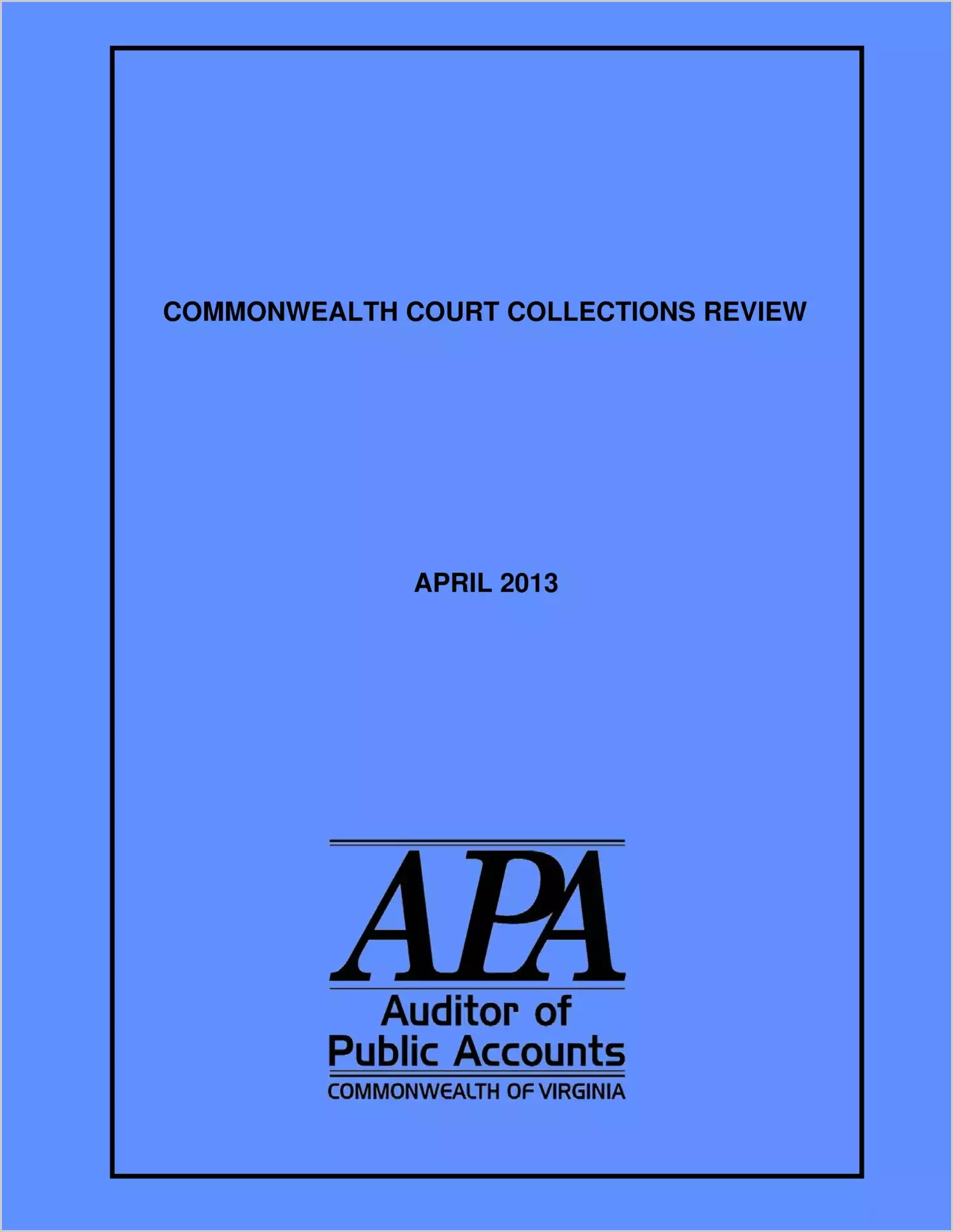 Commonwealth Court Collections Review - April 2013