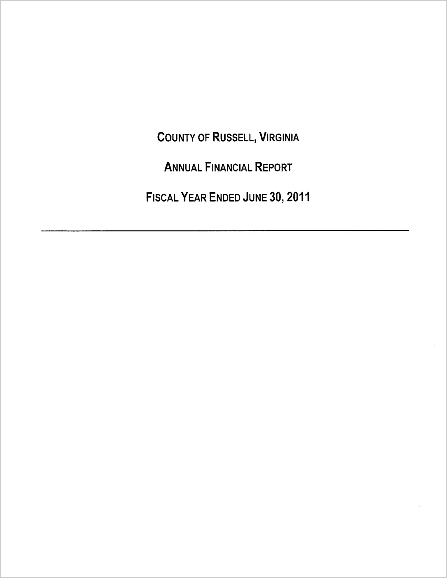 2011 Annual Financial Report for County of Russell